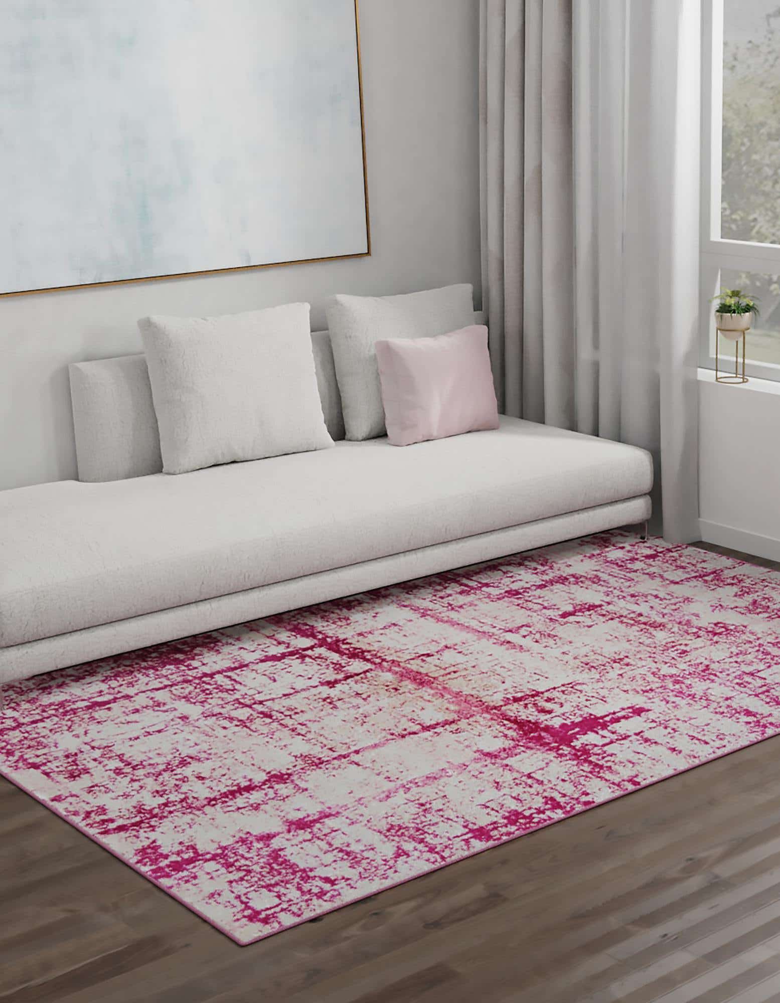 Unique Loom 3187074 Jill Zarin Uptown 2 x 3 (ft) Loomed Polypropylene Pink Rectangular Indoor Stripe Area rug