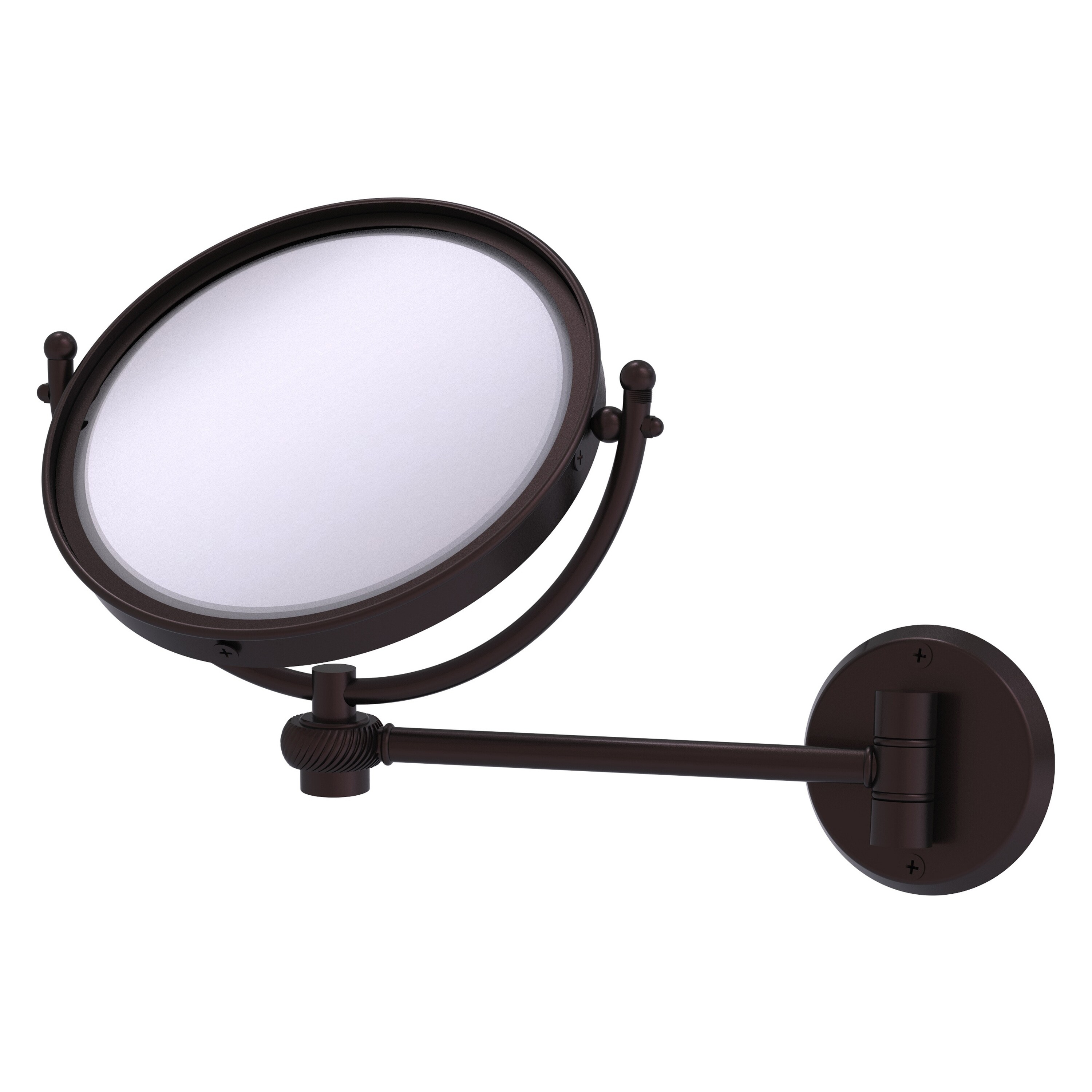 8-in x 10-in Antique Brown Double-sided 2X Magnifying Wall-mounted Vanity Mirror | - Allied Brass WM-5T/2X-ABZ