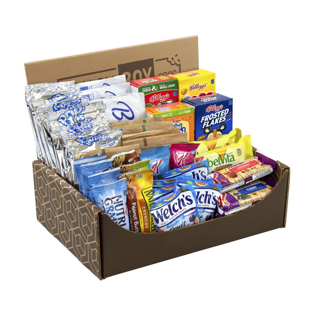 Snack Box Pros Assorted Breakfast Snack Box - Poptarts, Quaker Oatmeal,  Nature Valley, Carnation Instant Breakfast, Kellog Cereal, Special K,  Belvita, Emerald Nuts, NutriGrain, Welch's Fruit Snacks in the Snacks &  Candy