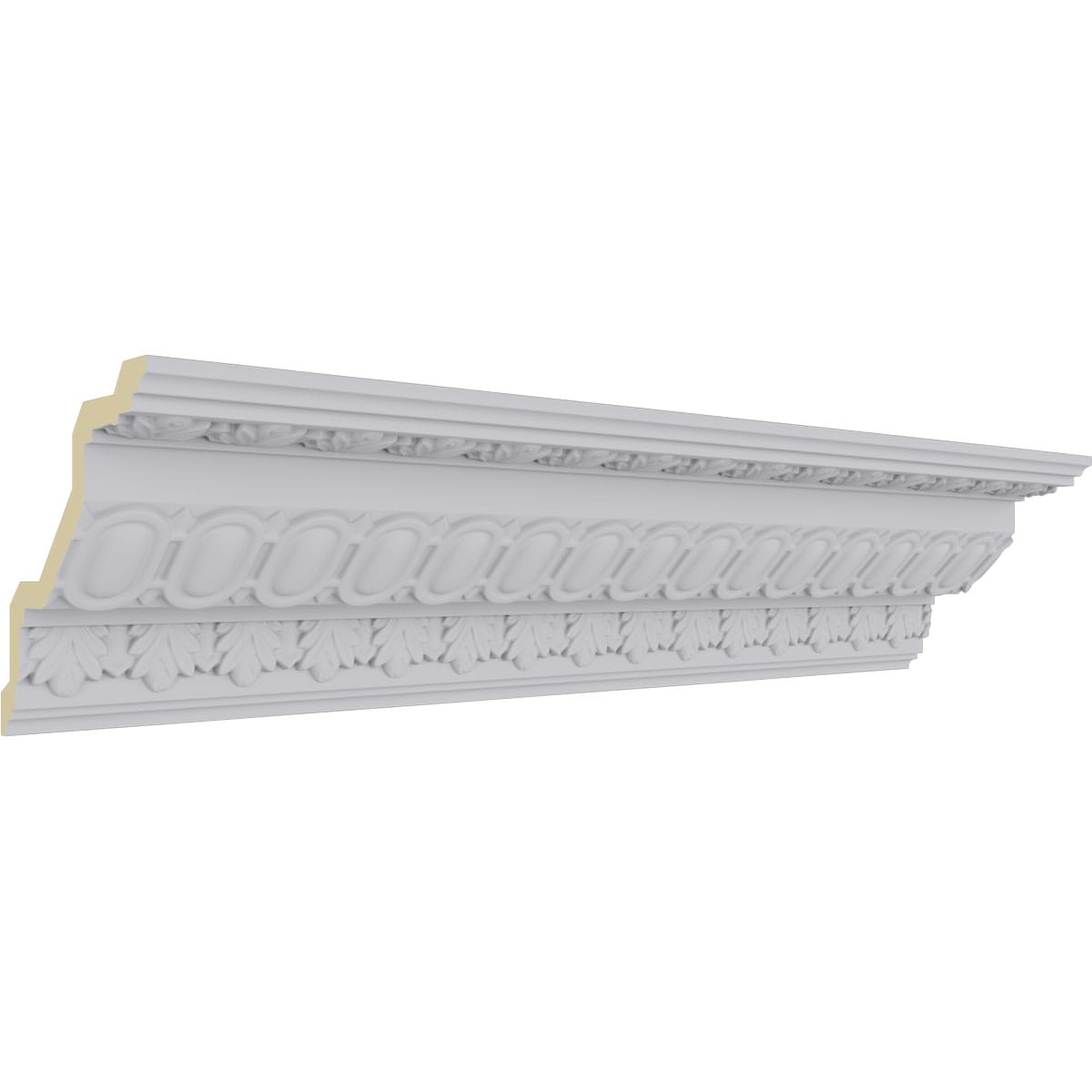 Primed White Polyurethane Egg and Dart Crown Moulding