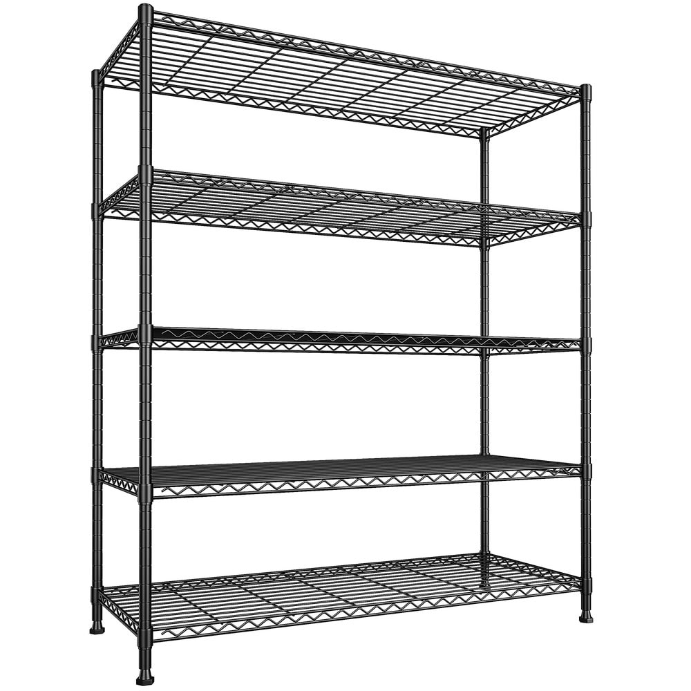 Raybee 45-in W x 13.5-in D x 70.5-in H 5-Tier Heavy Duty Black Metal Wire Utility Shelving Unit