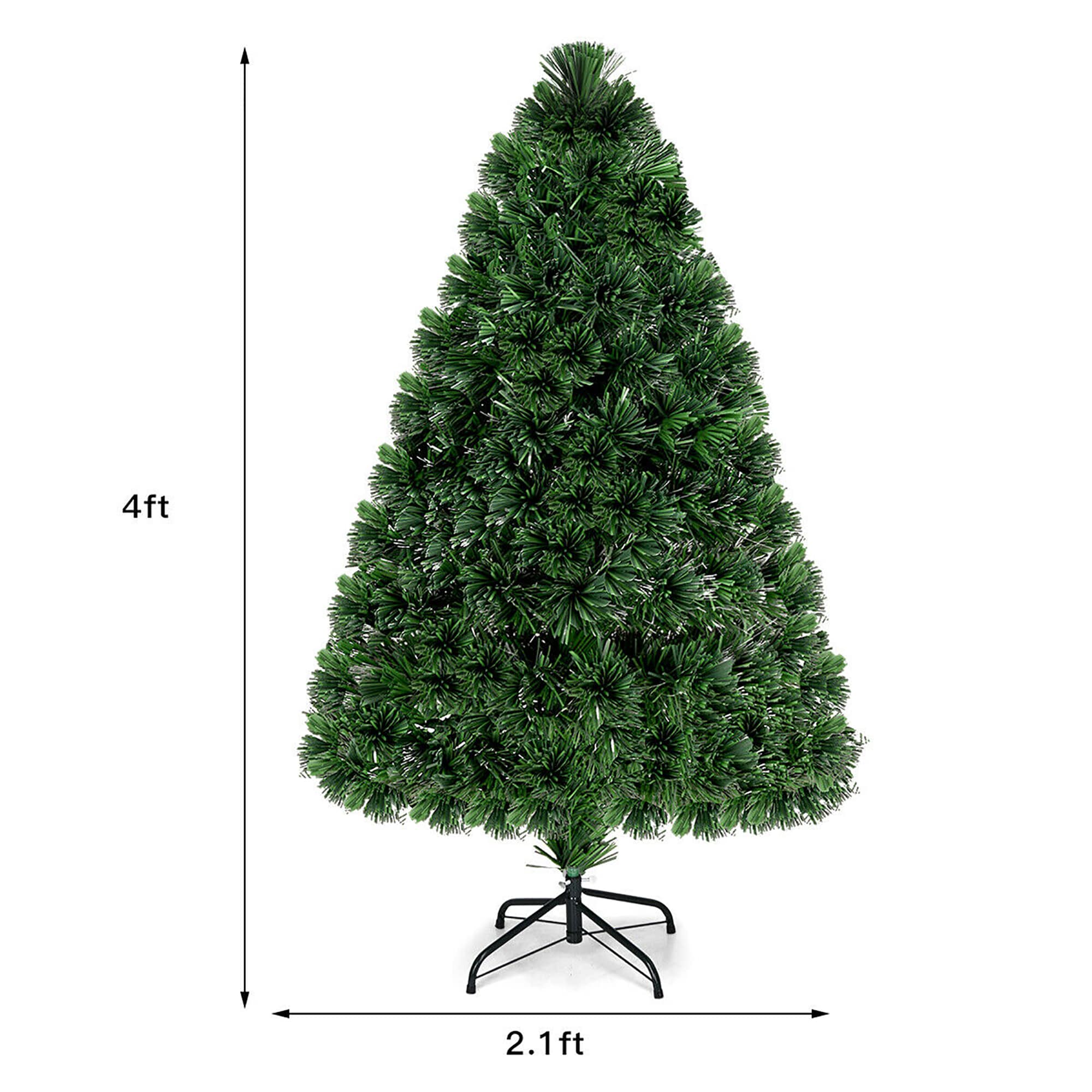 Goplus 4-ft Pre-lit Artificial Christmas Tree with LED Lights in