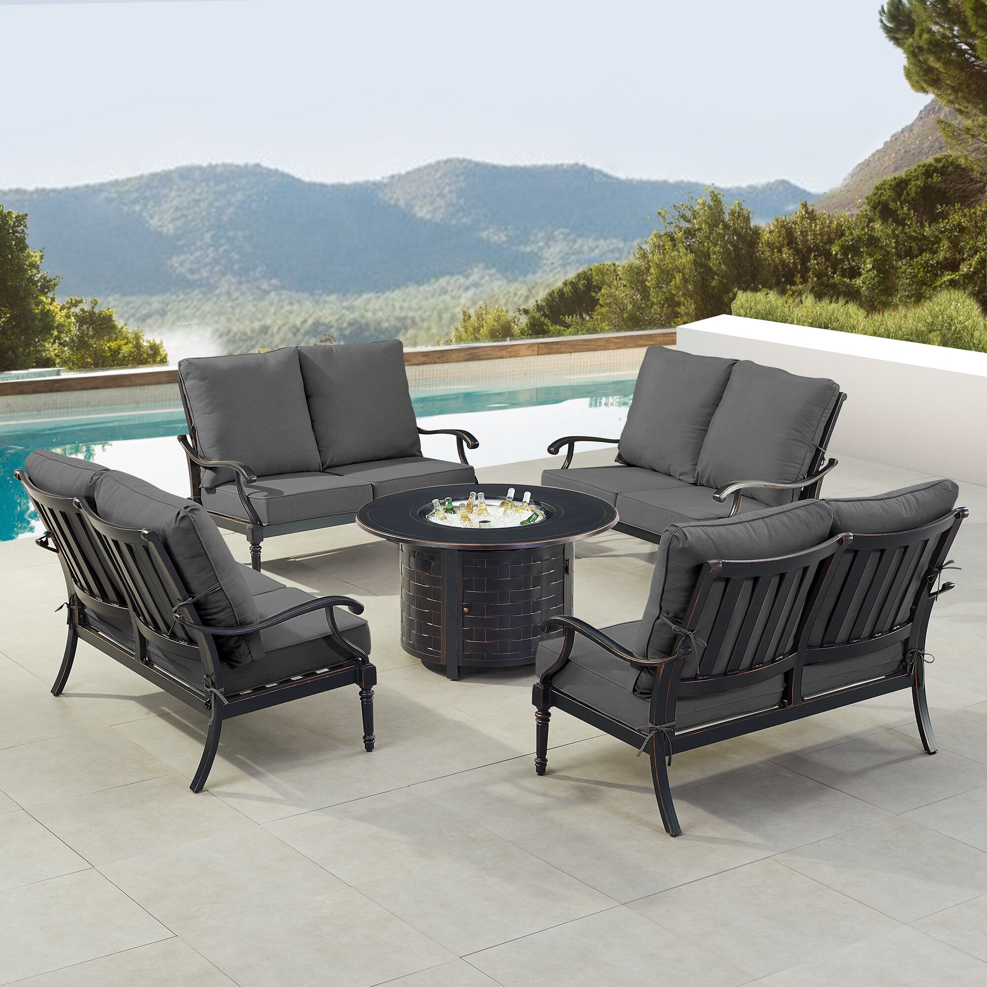 Oakland Living SHAO4LSRICOBKCUIBA Patio-Conversation-Sets - View #3