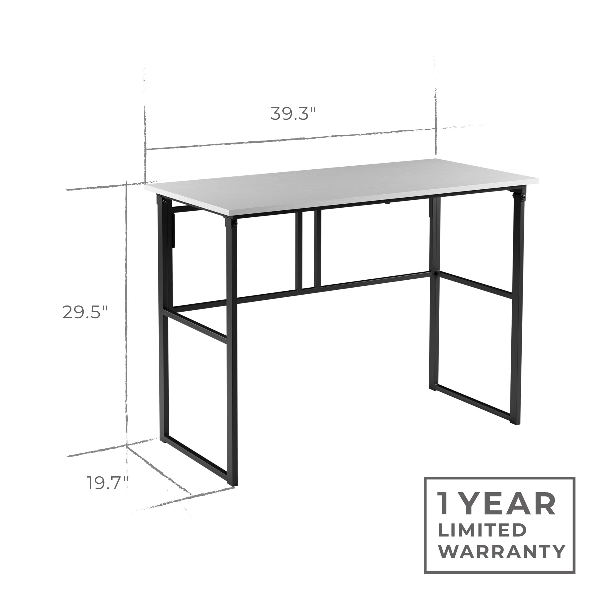 Brookside Delle Industrial 40-in Gray Classic Computer Desk in the