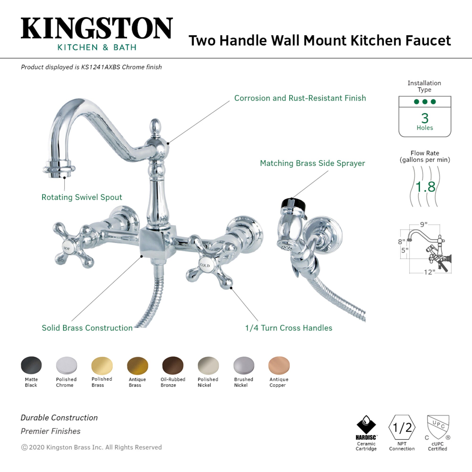 Elements of Design ES1245AXBS Kitchen-Faucets - View #2
