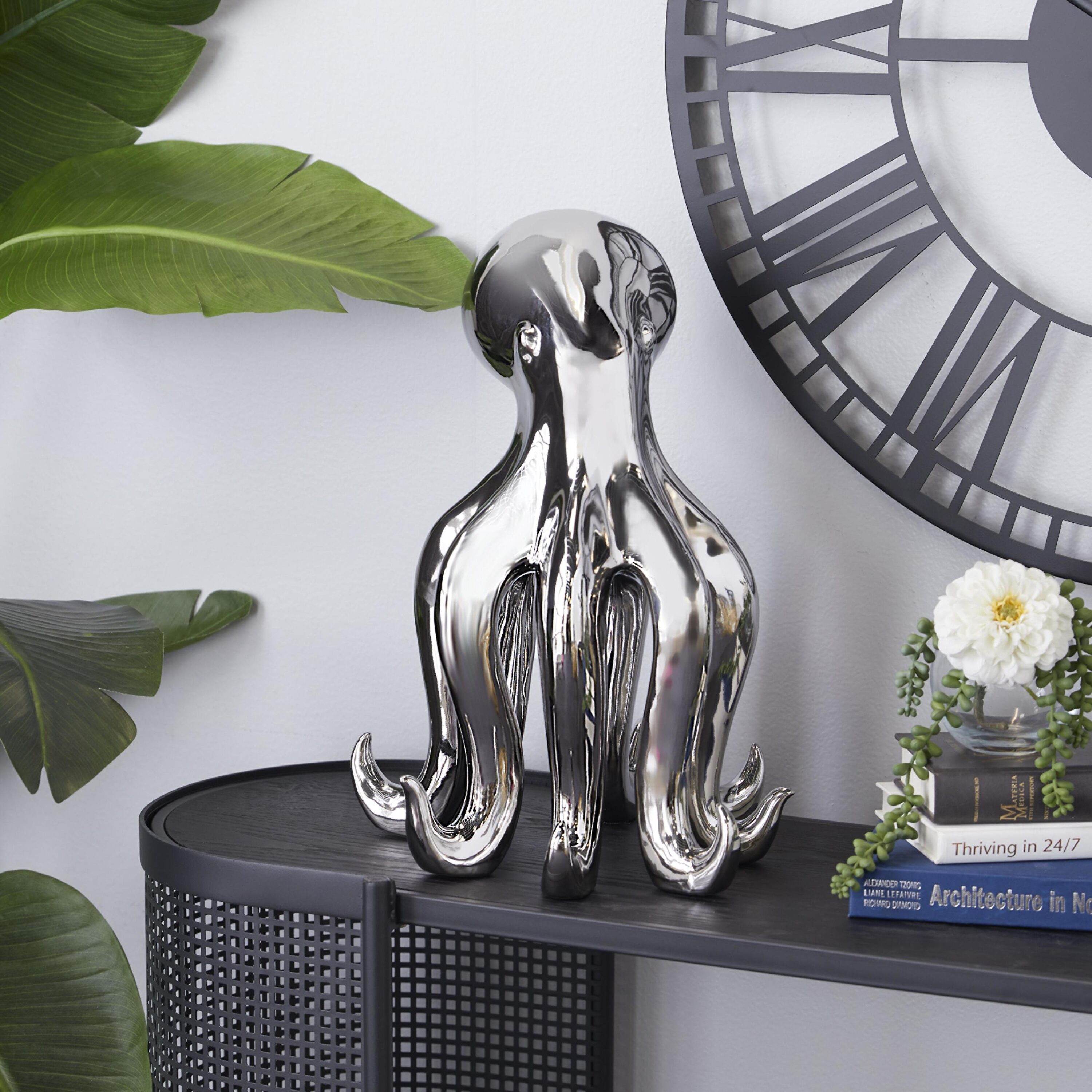 Grayson Lane 57168 Silver Porcelain Glam Sculpture