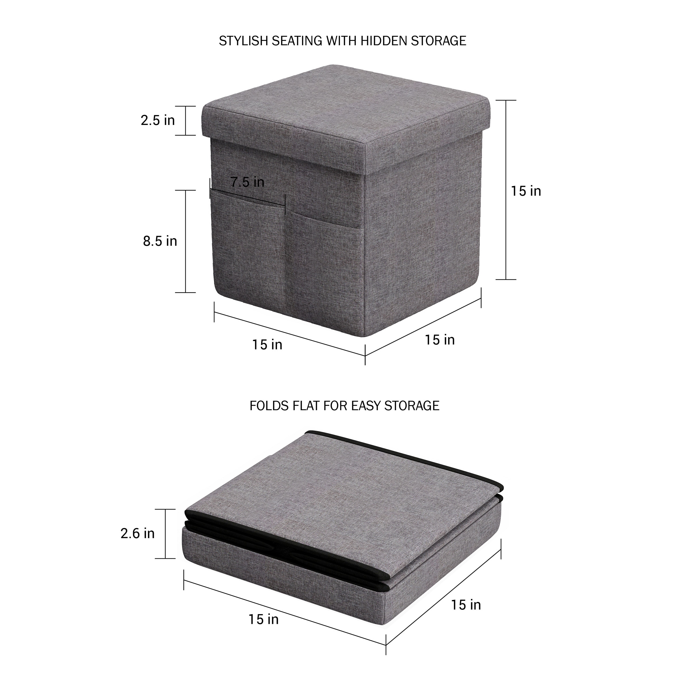 Hastings Home 818893AZC Indoor-Ottomans - View #6
