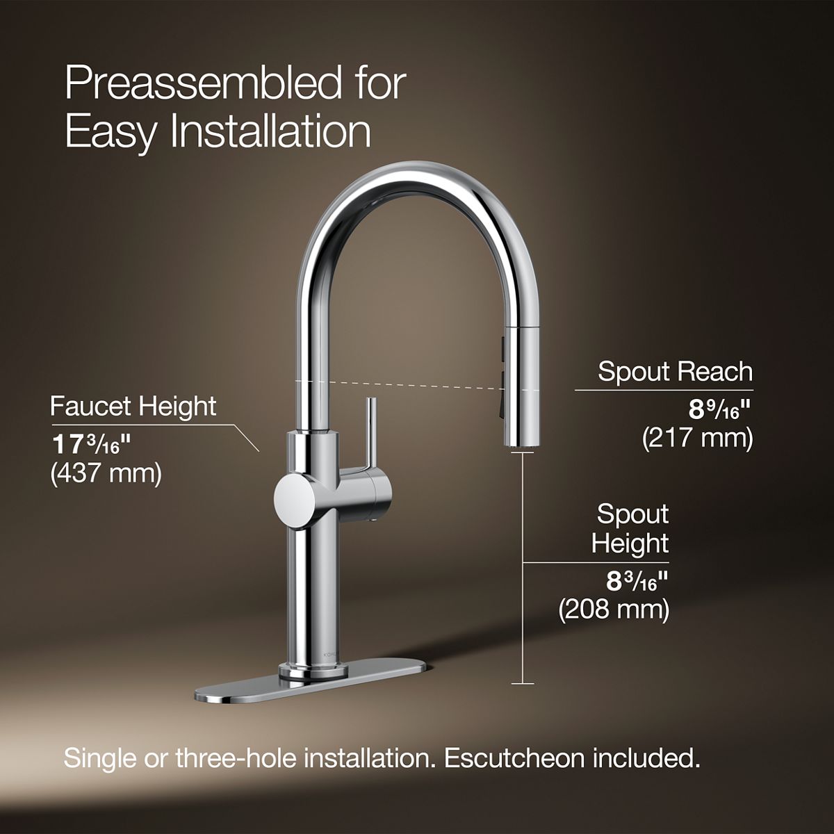 KOHLER 22972-CP Kitchen-Faucets - View #3