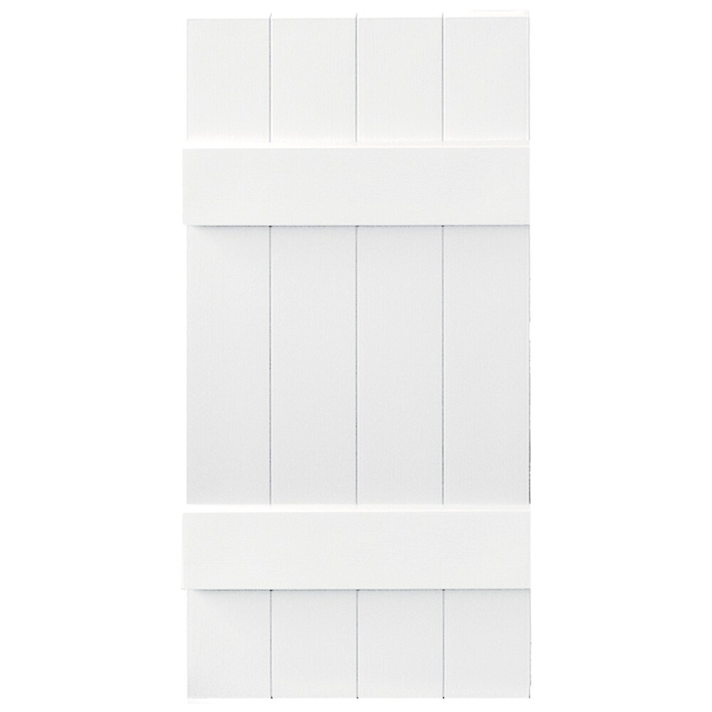 Vantage V6831431001 13.875-in W x 30.875-in H White Board and batten Exterior Shutters ( 1 -Pack )