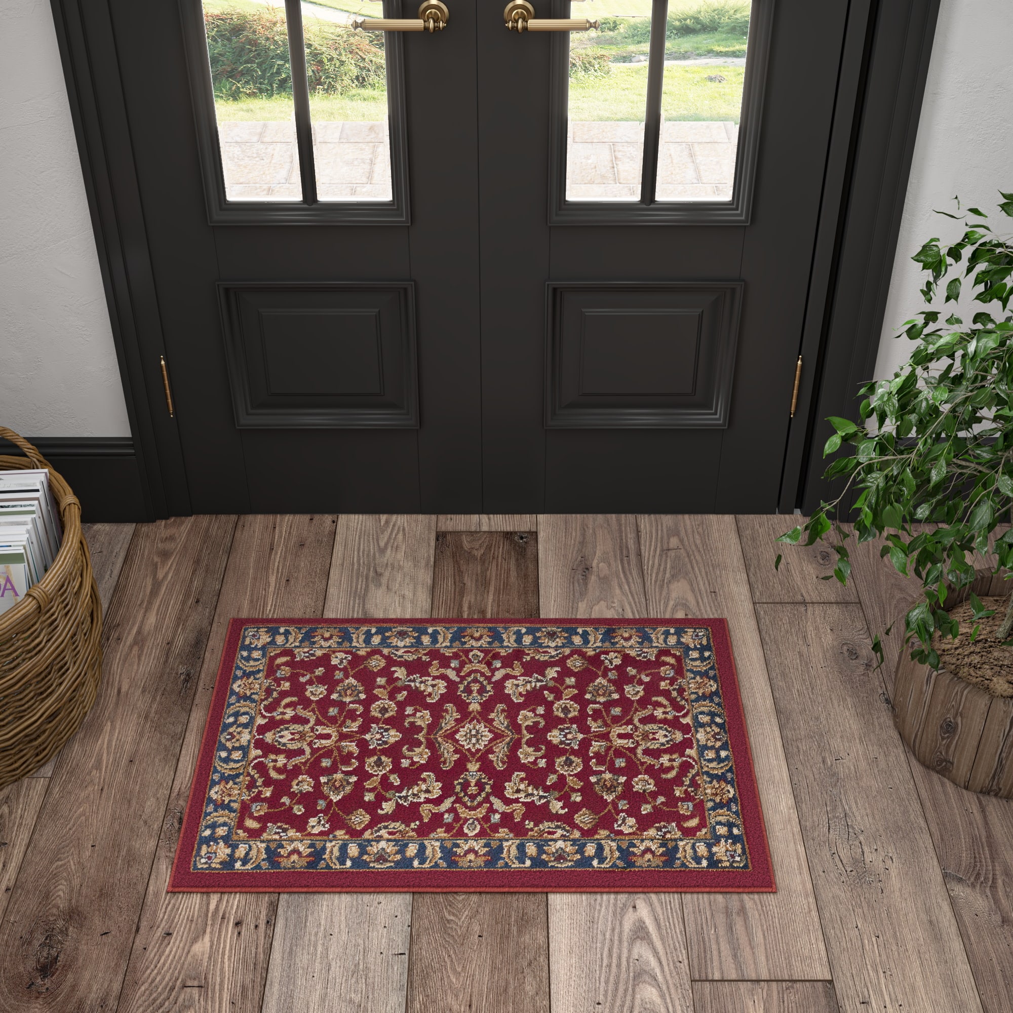 Tayse SNS4790 2X3 Sensation 2 x 3 (ft) Loomed Polypropylene Red Rectangular Indoor Throw rug