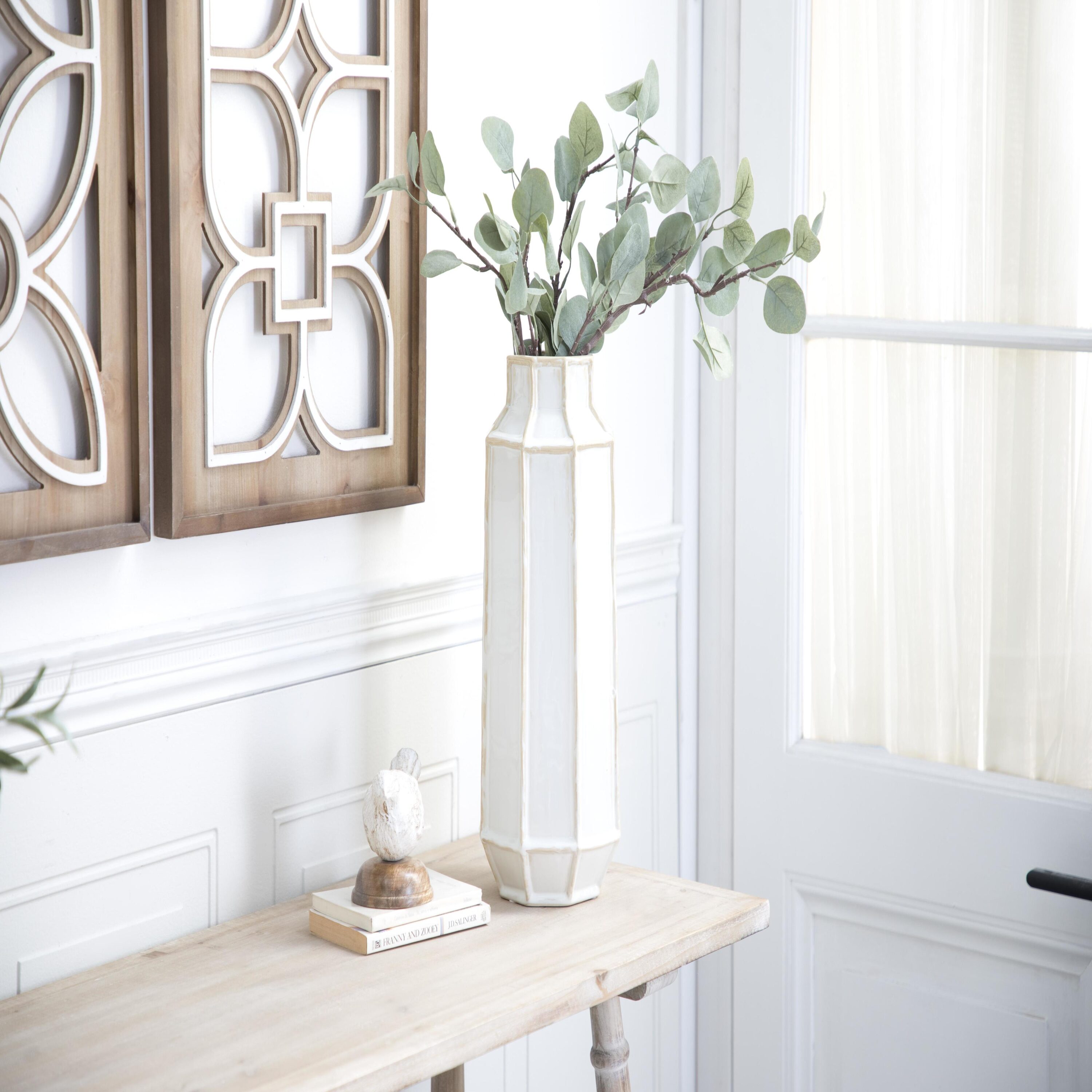Grayson Lane 29749 White Stone Modern Vase