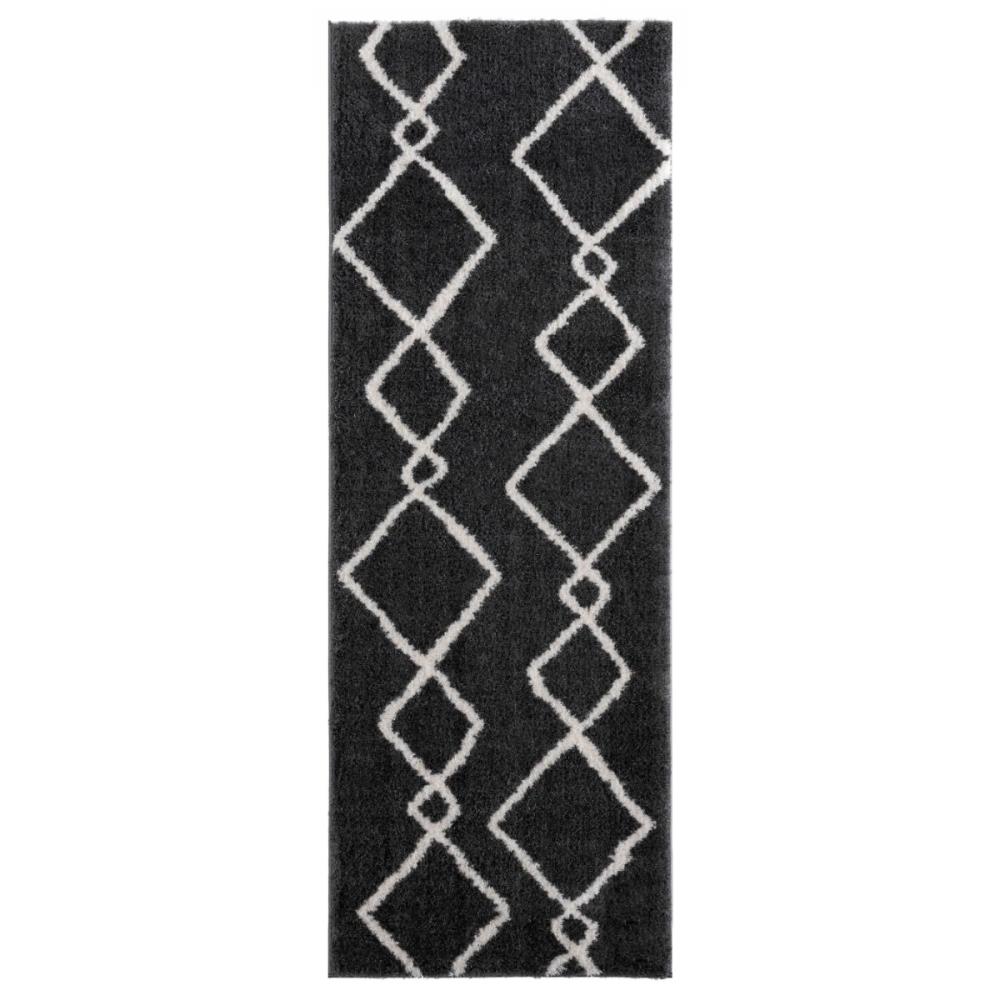 HomeRoots 31-in x 86-in x 1.2-in Smoke Microfiber Polyester Runner Rug