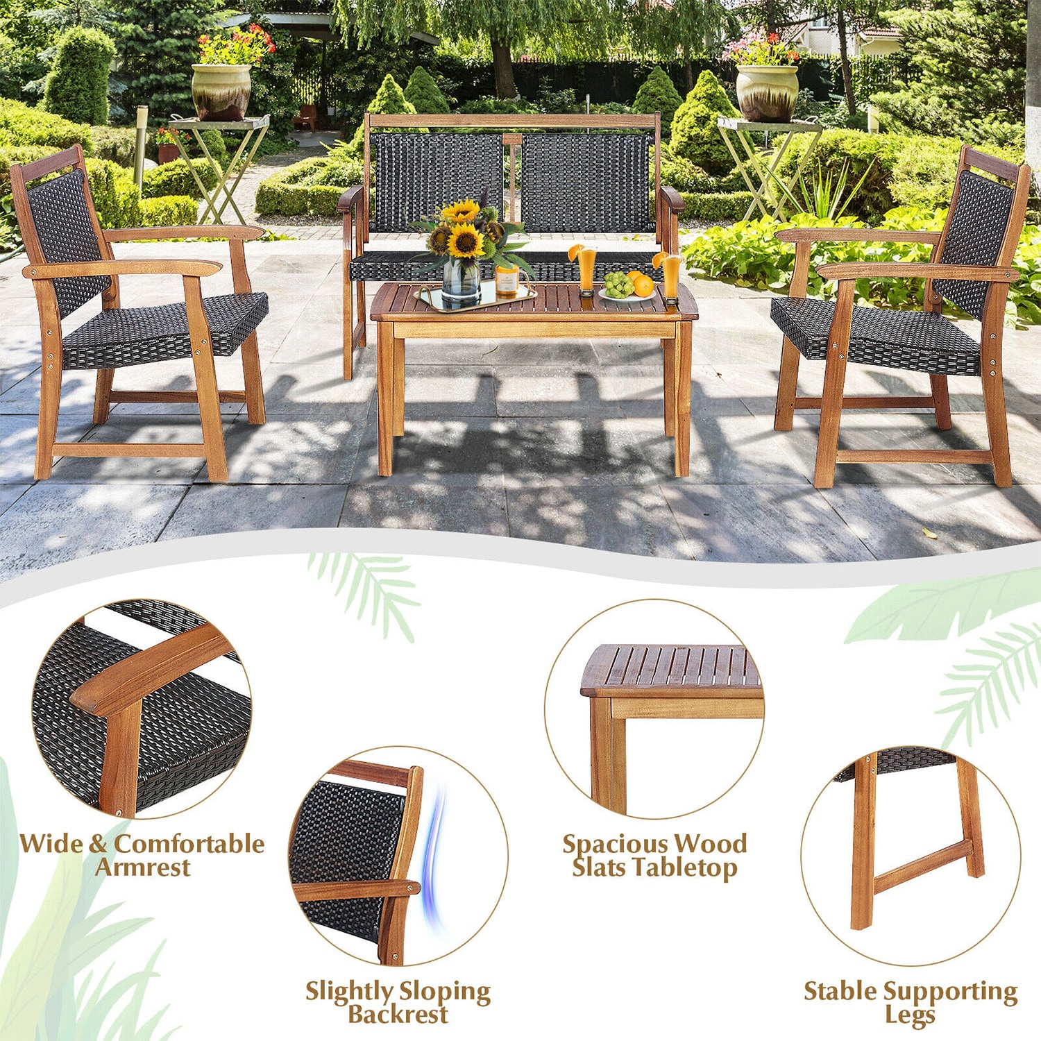 Forclover HYFC-7677 Patio-Conversation-Sets - View #3