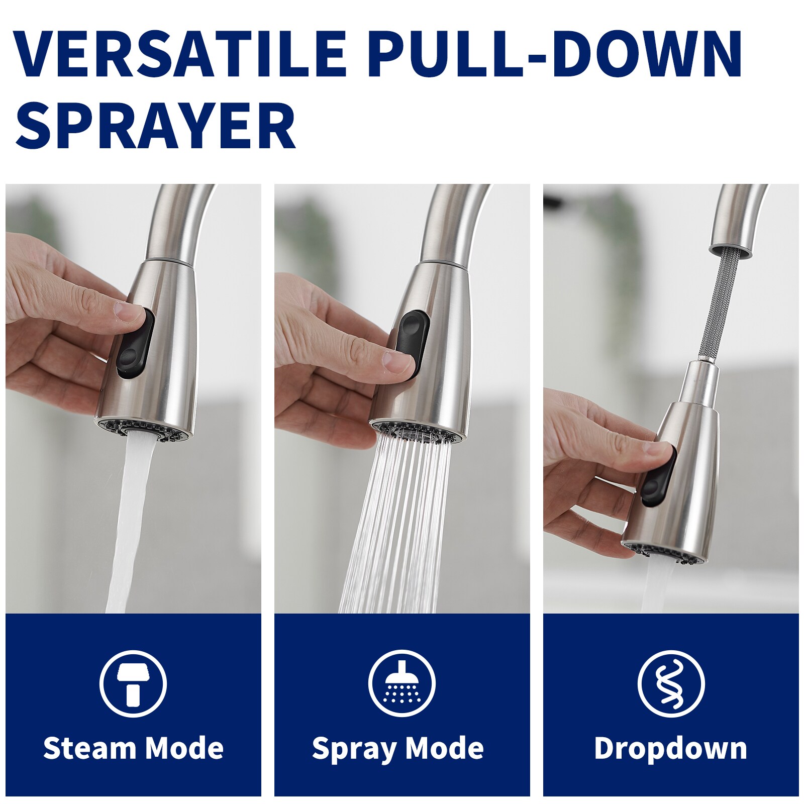 Brushed Nickel Single Handle Pull-Out Spray Kitchen Faucet