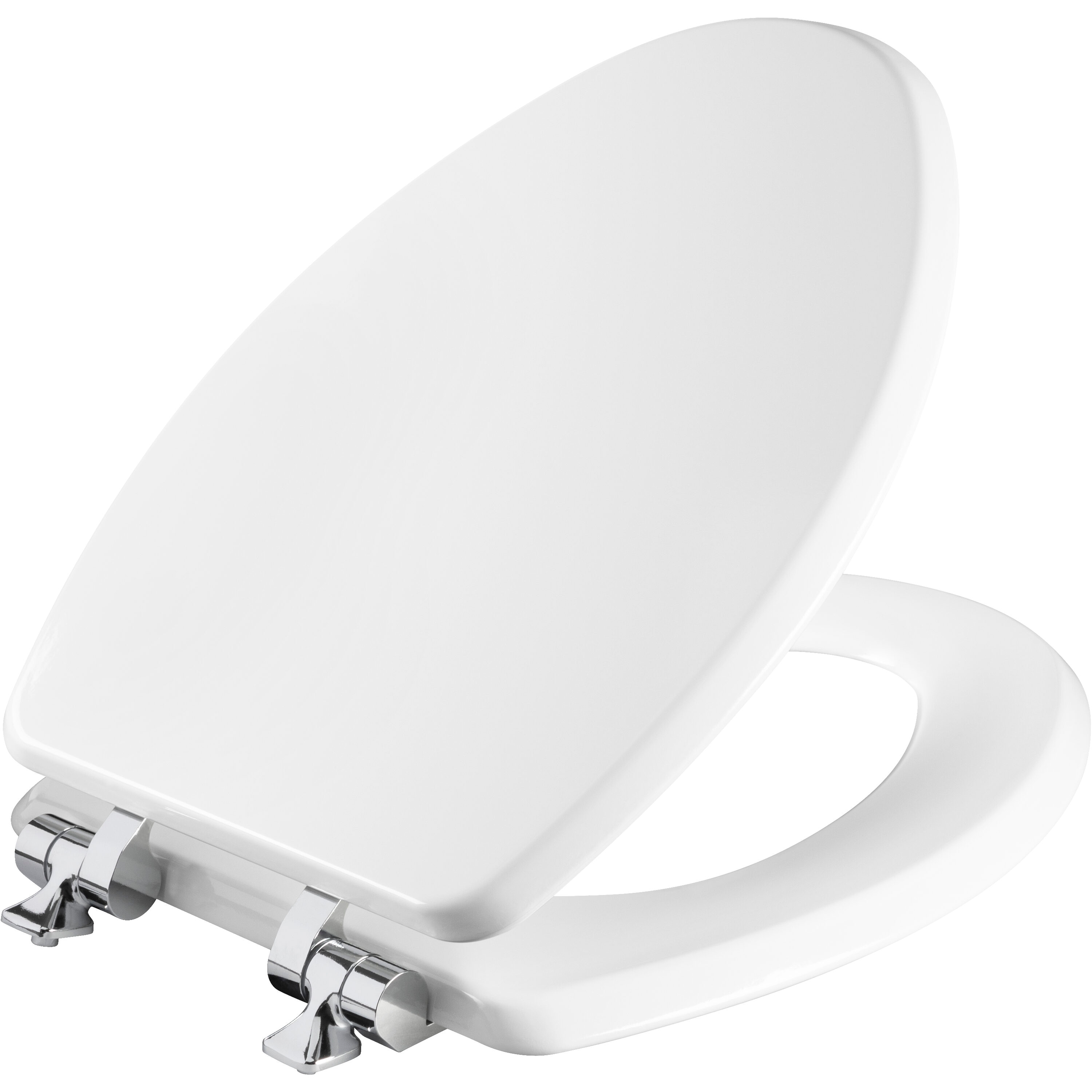 Mayfair by Bemis 1726CPSL 000 Benton Wood White Elongated Soft Close Toilet Seat