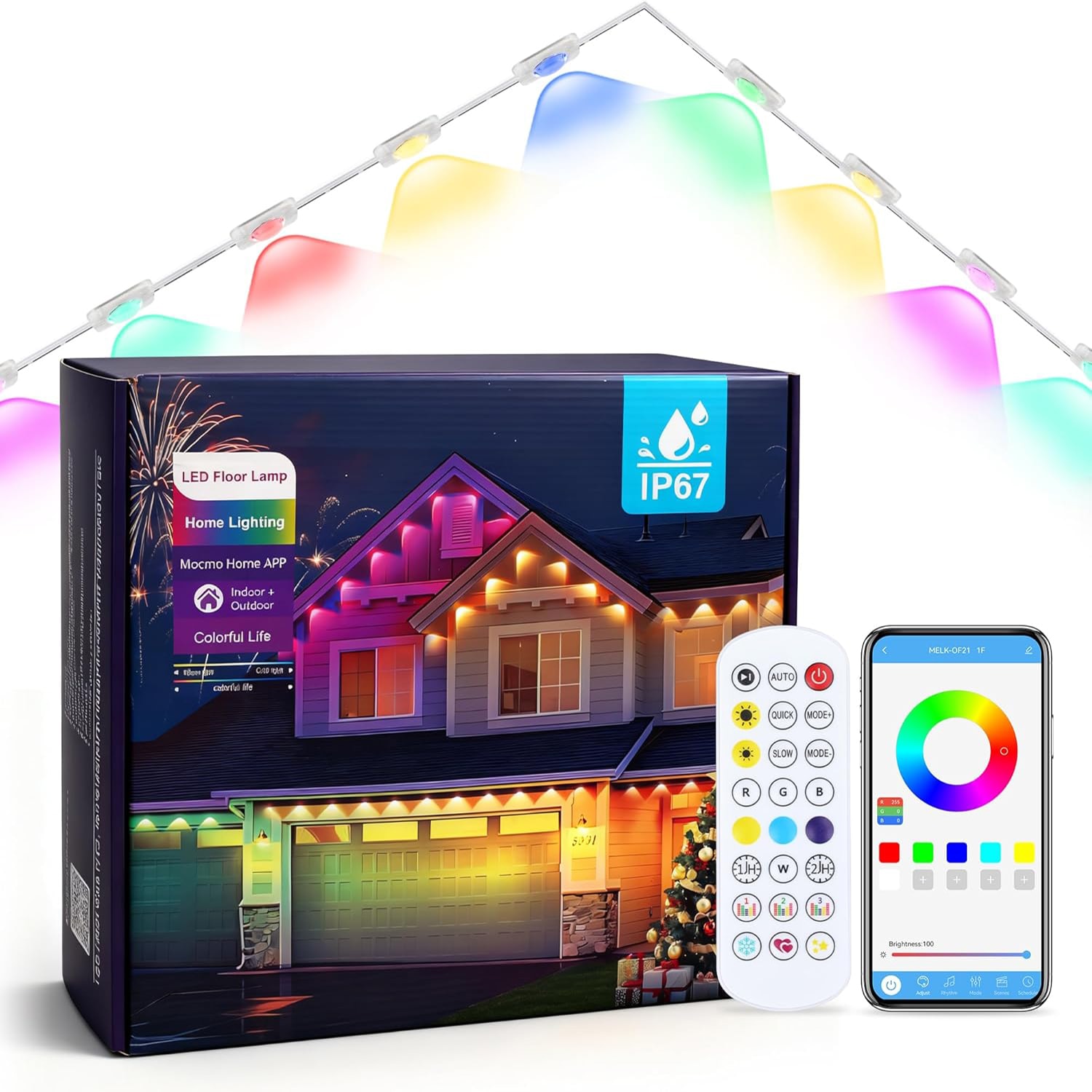 C Cattleya 100-ft Plug-in White Outdoor String Light with Color changing -Light LED Mini Bulbs and with Remote Bluetooth and