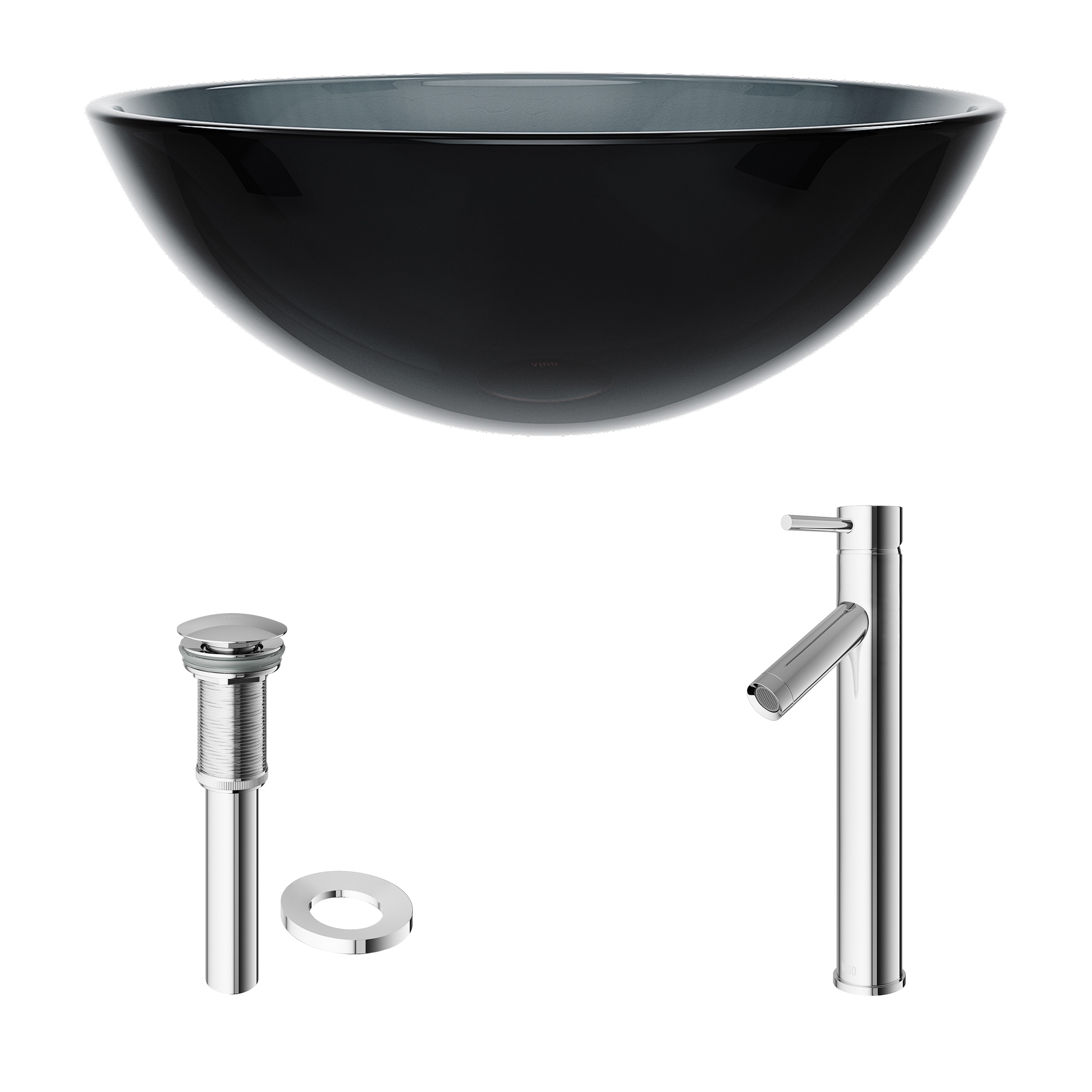Begursa Black Cast Iron Bathroom Vessel Sink. Bowl Sink.