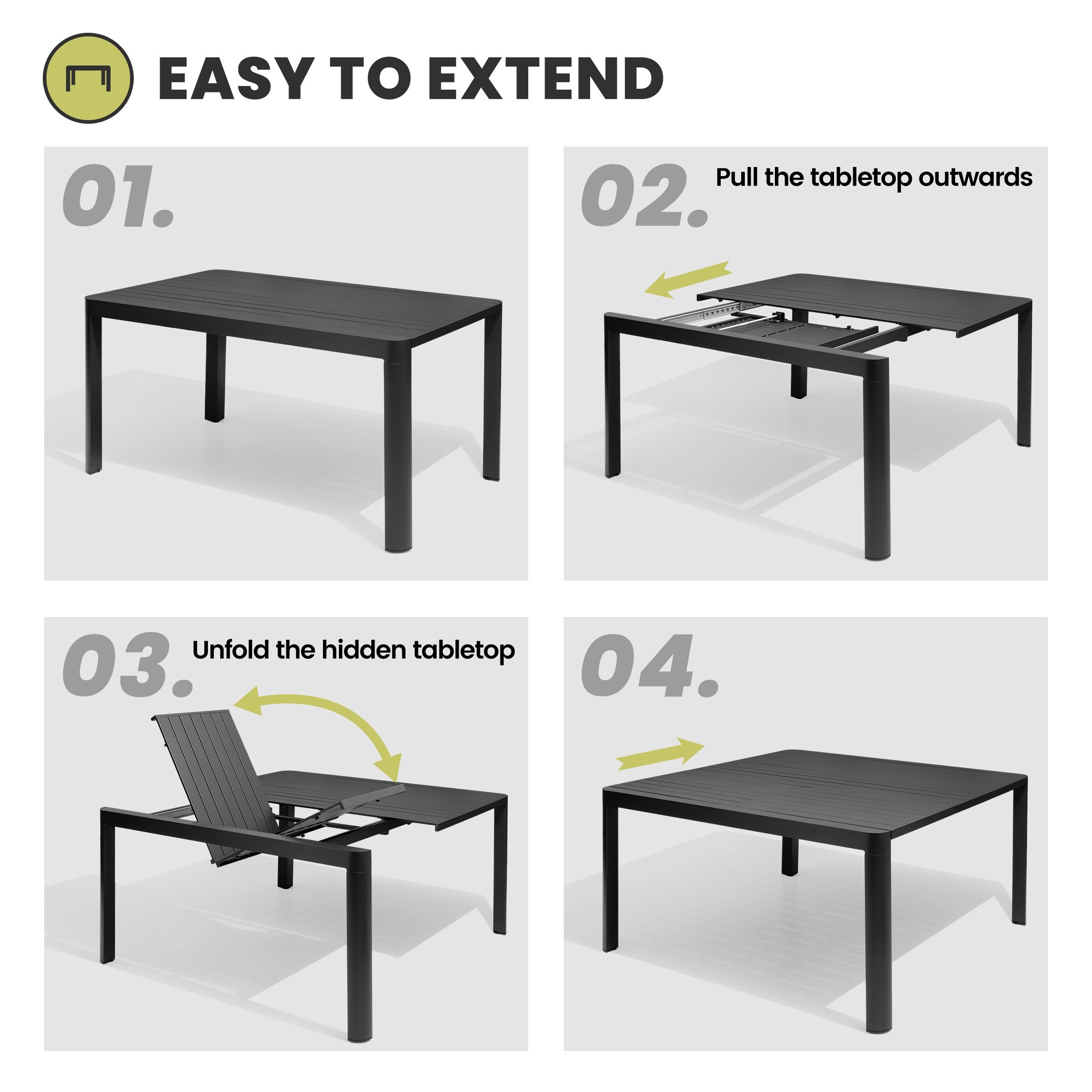 Crestlive Products CL-TB027GRY Patio-Tables - View #2