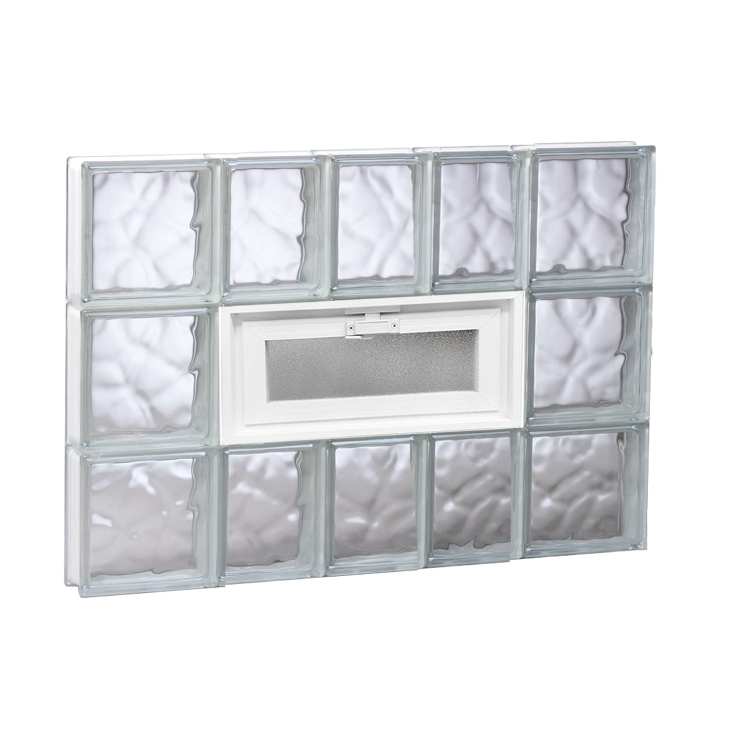 REDI2SET V3424DC Wavy Glass 32-3/4-in x 23-1/4-in Frameless Replacement Vented Glass Block Window