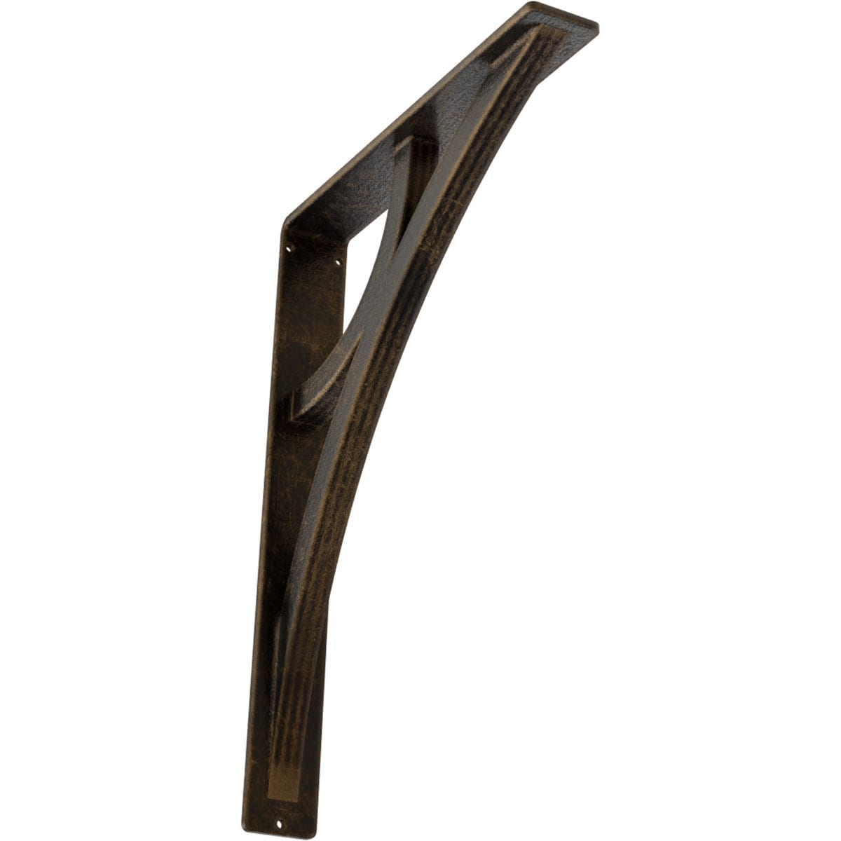Ekena Millwork BKTM02X12X15TGLABS Galveston 12-in x 2-in x 15-in Antique brass Wrought iron Countertop support bracket