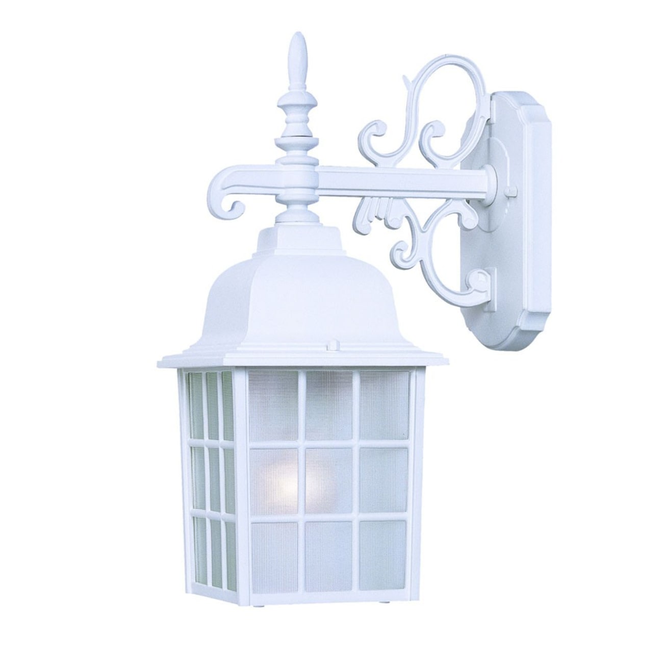 HomeRoots 4000398602 1 -Light 15-in H White Hardwired Outdoor Wall Light