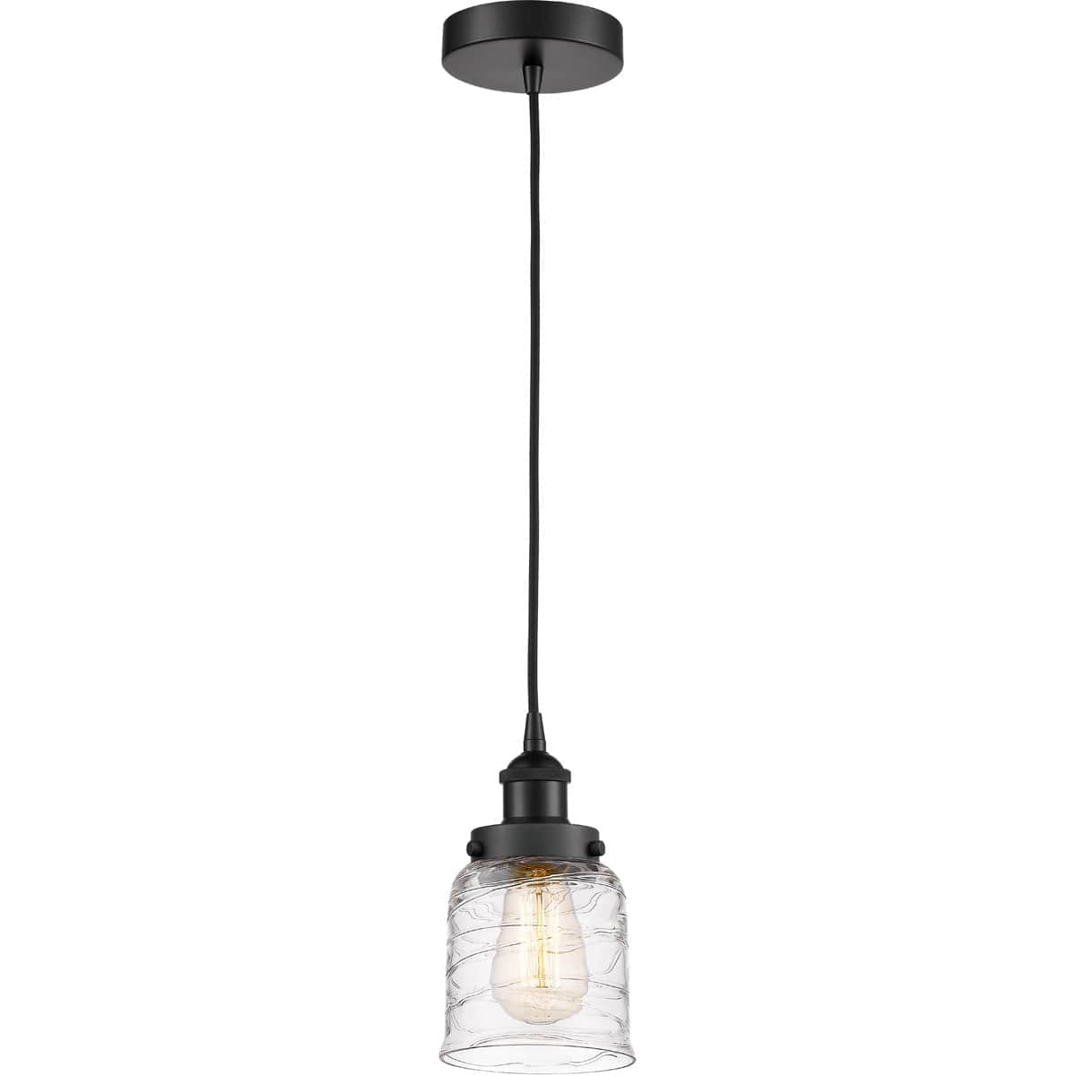Innovations Lighting -  616-1PH-BK-G513-LED Edison Bell Mini Pendant Matte Black