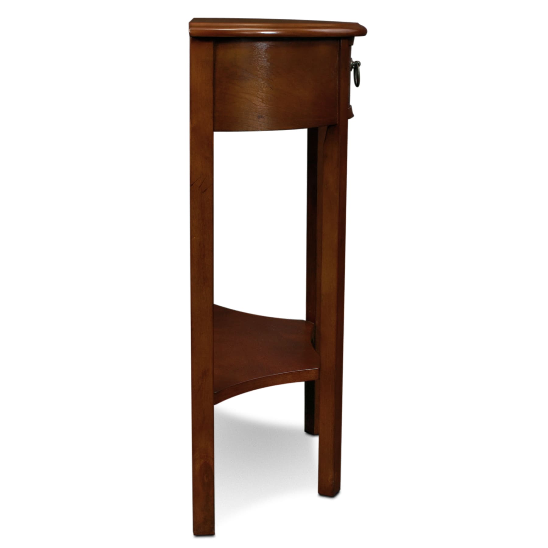 Round Chocolate Cherry Wood Hall Stand with Storage
