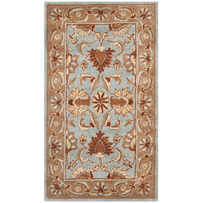 Safavieh Heritage Tiruchi 2 x 4 Blue/Beige Indoor Floral/Botanical Oriental Handcrafted Throw Rug Safavieh Heritage Tiruchi 2 x 4 Blue/Beige Indoor Floral/Botanical Oriental Handcrafted Throw Rug