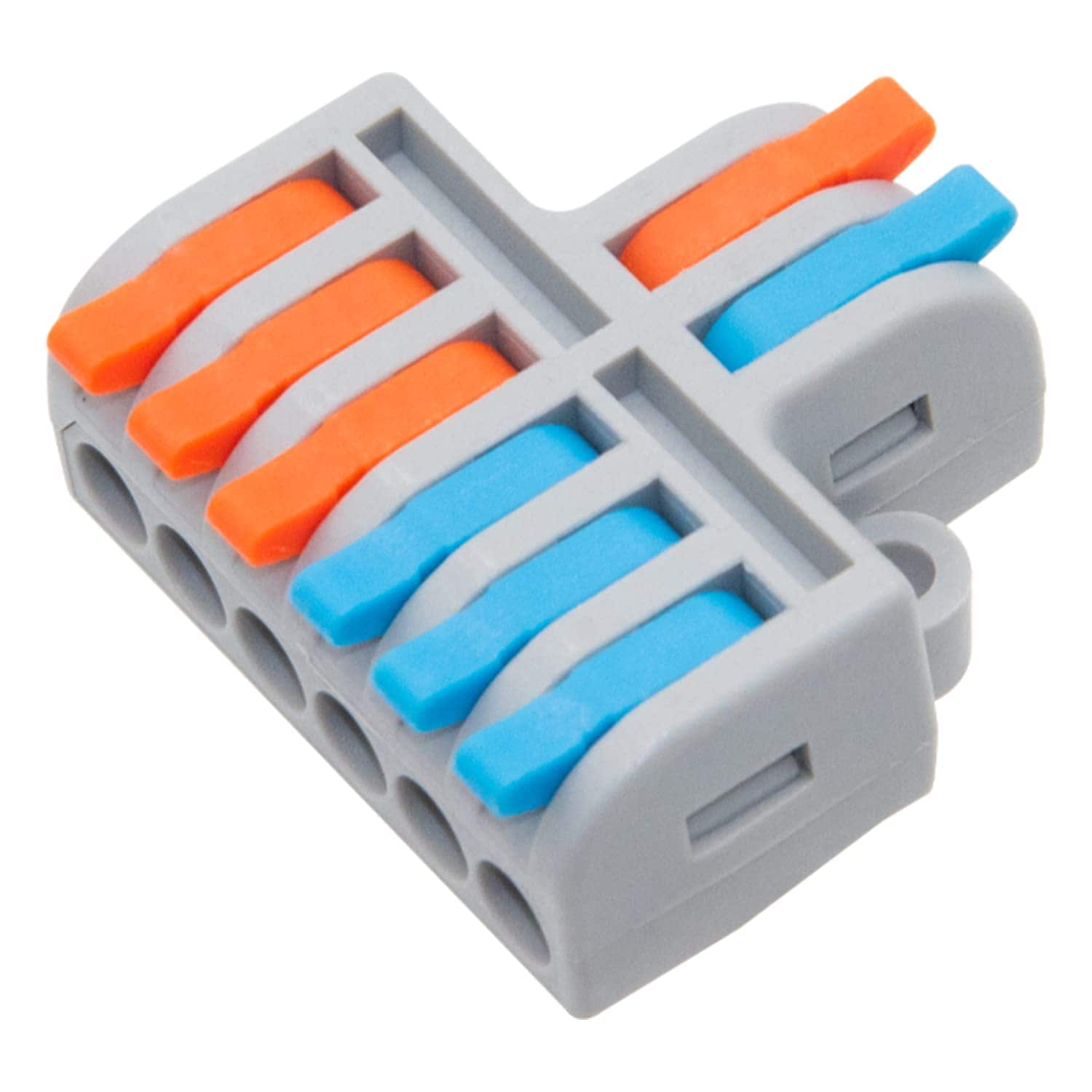 Misopily 10 Piece Lever Wire Connectors 2 In 6 Out Mini Quick Push In Electrical Connectors for Solid and Stranded Wire 24 to 12 AWG #LMS0815MA0323