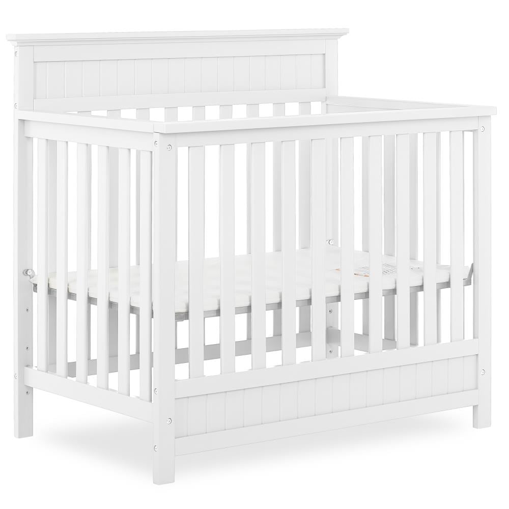 Harbor 4-in-1 Convertible Mini Crib - White, Traditional Style, Wood Construction, Adjustable Mattress Height | - Dream On Me 636-W