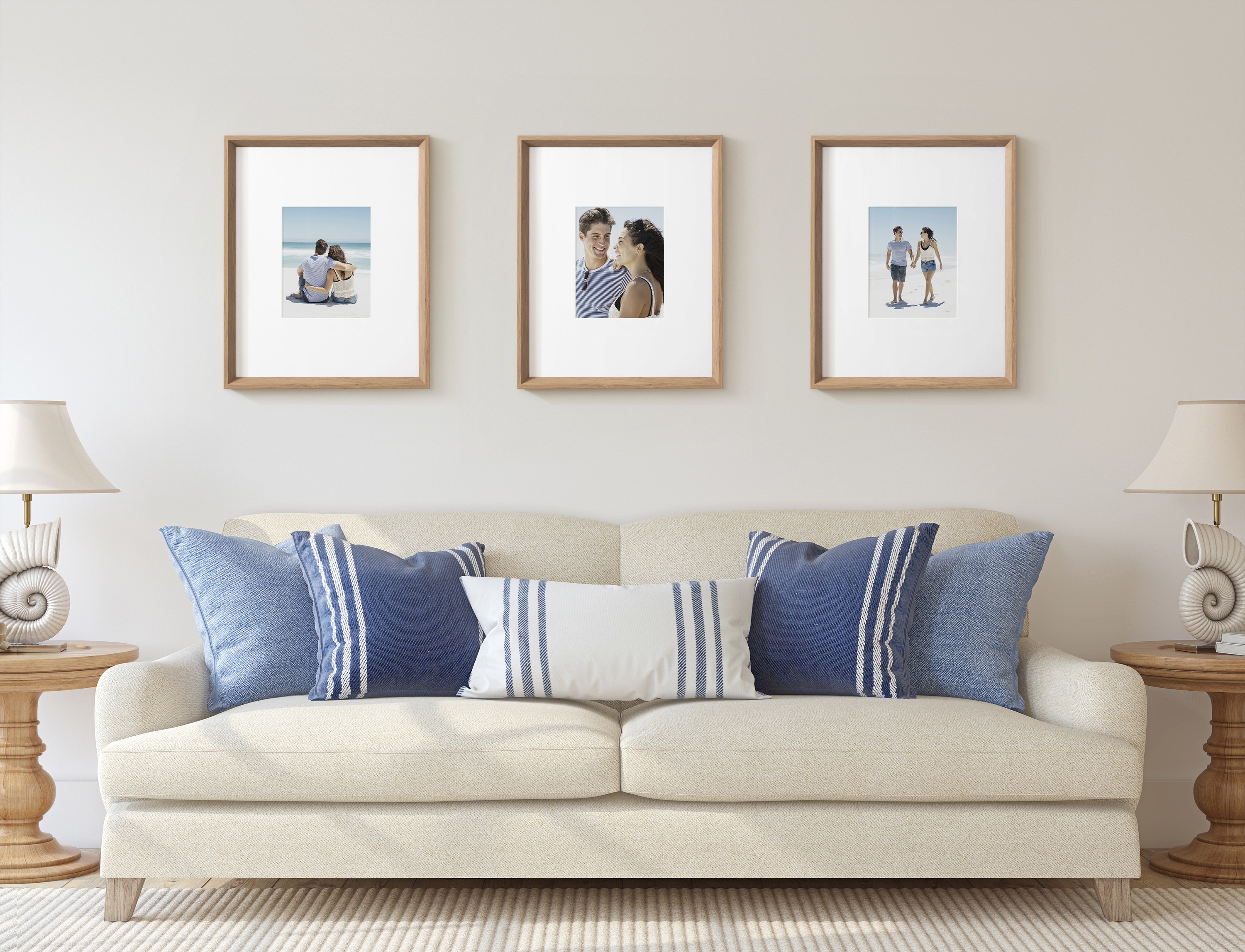 Classic Brown Polystyrene Wall Picture Frame Set of 3