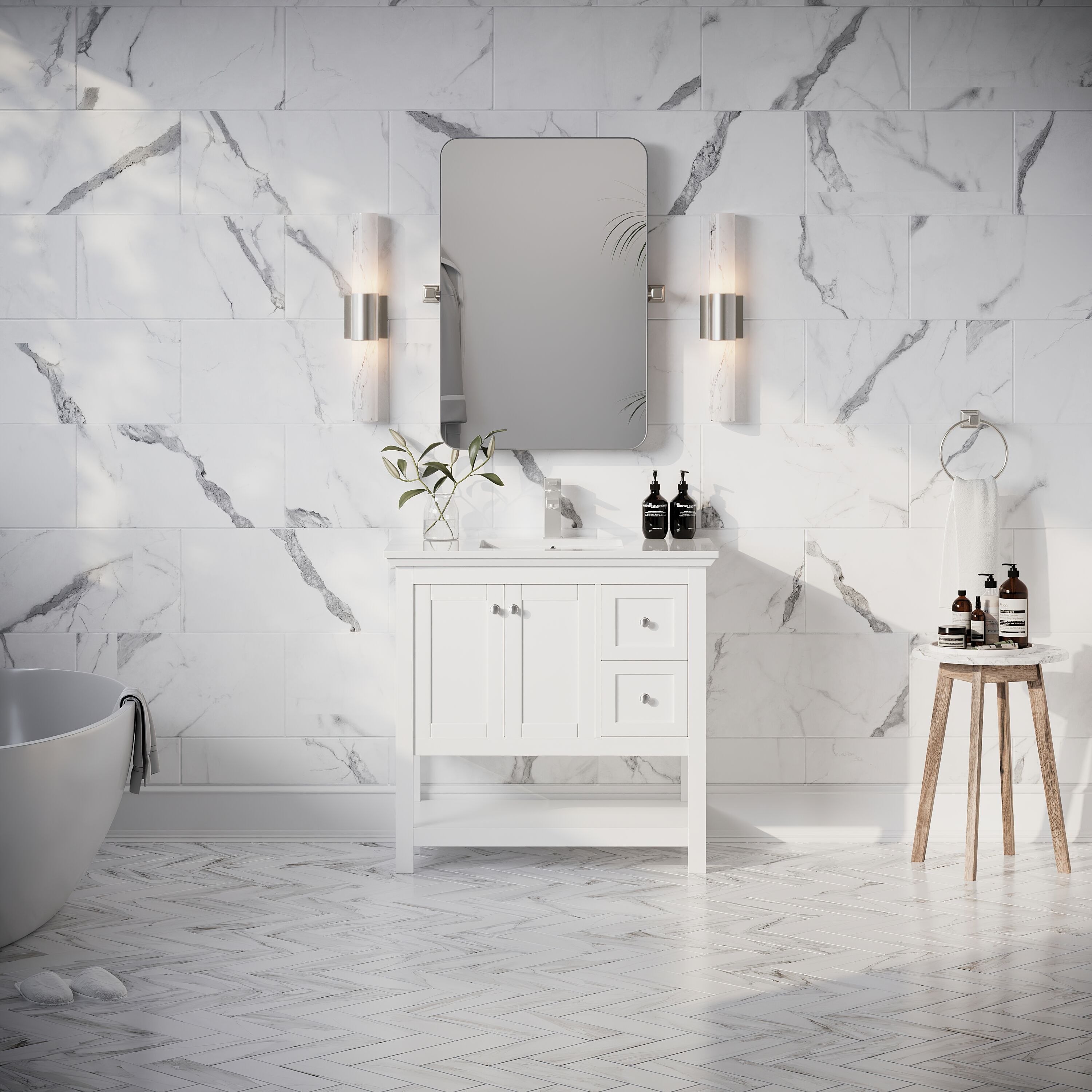 Fresca FCB2336WH-CWH-U Bath-Vanity-Combo - View #5