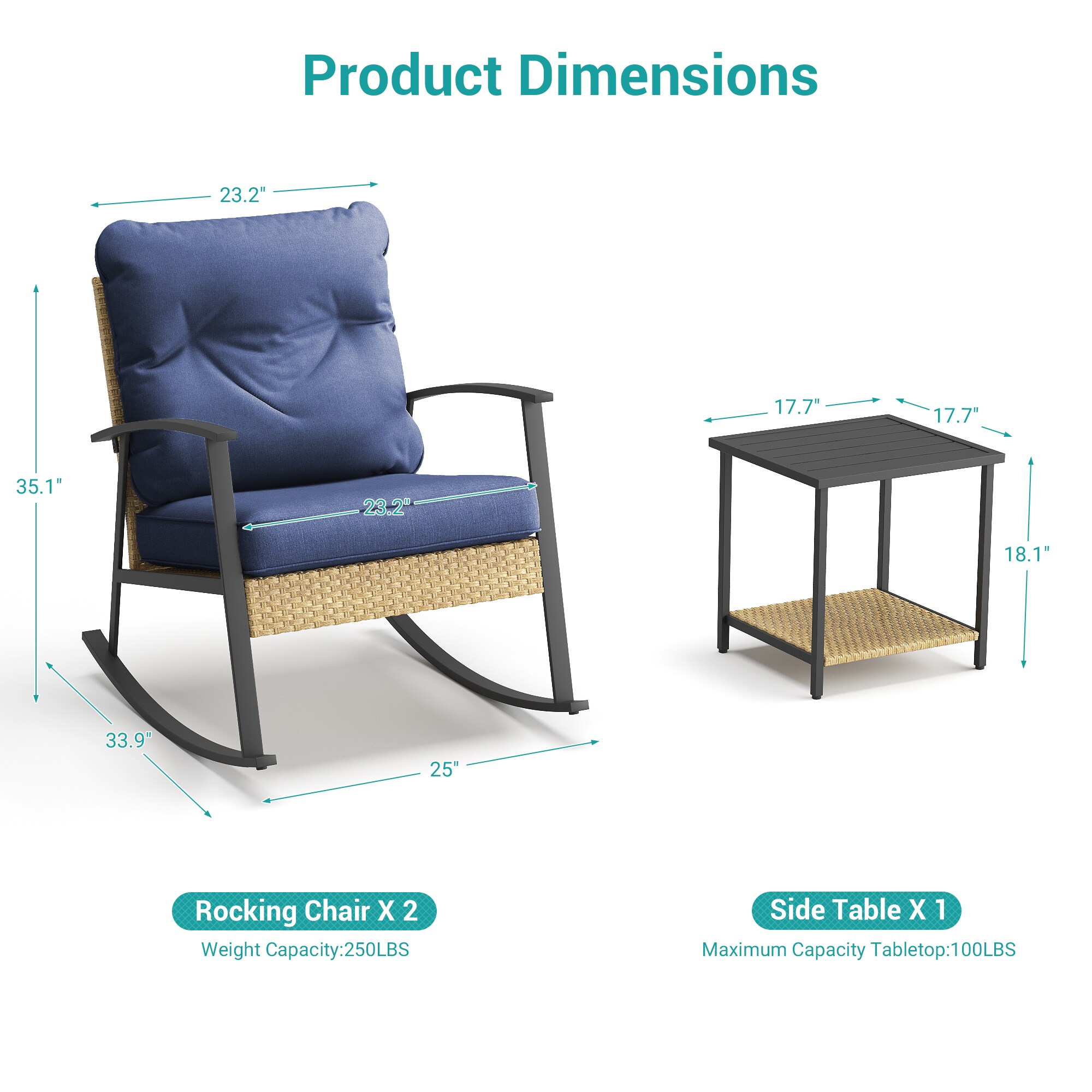 ACEGOSES LW-L3-63-BN-2 Patio-Conversation-Sets - View #3