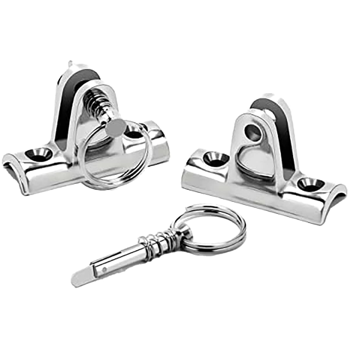 Etokfoks  bimini top deck hinge 2 pack concave base 316 stainless steel 90 degree canopy fitting with quick release pins and mounting bolts