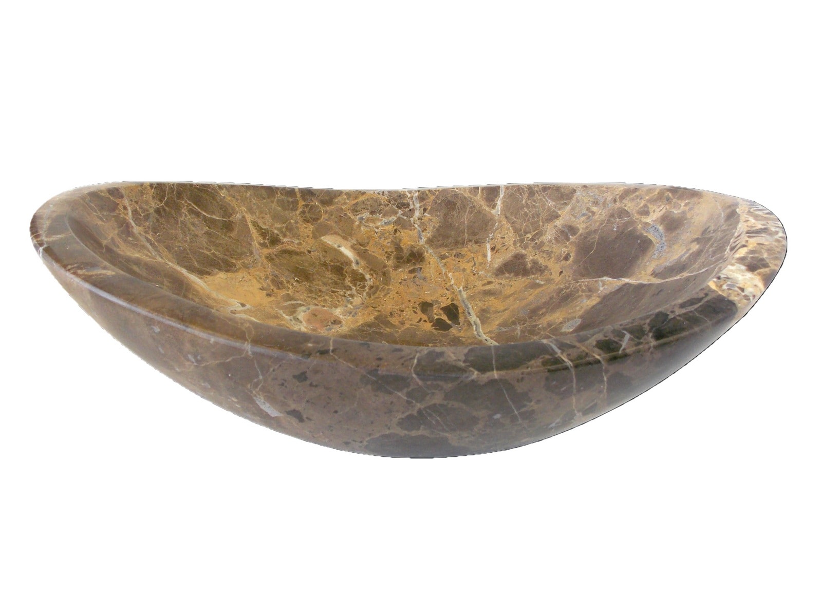 Eden 14'' Dark Brown Marble Canoe Sink