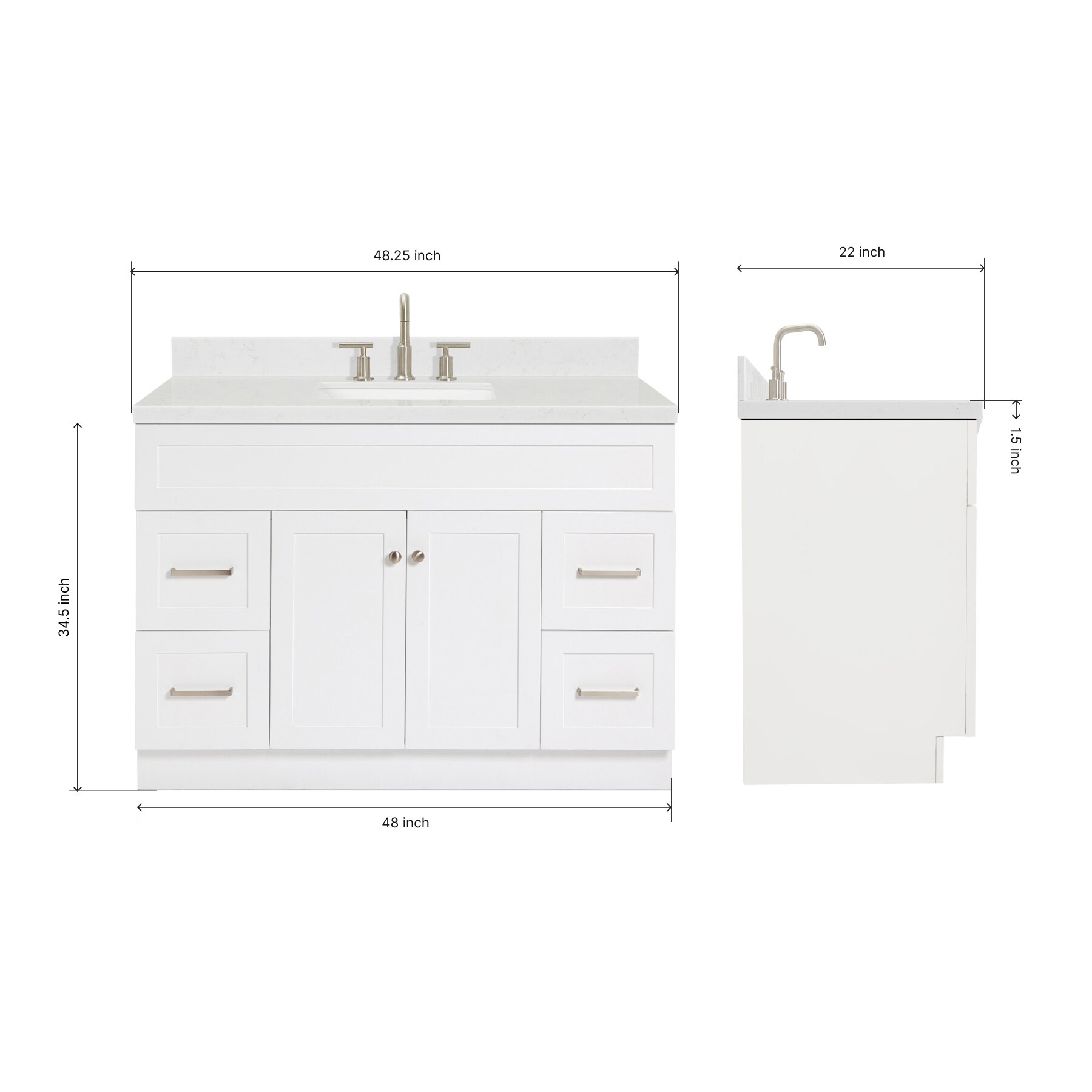 ARIEL F048SCQRVOWHT Bath-Vanity-Combo - View #3