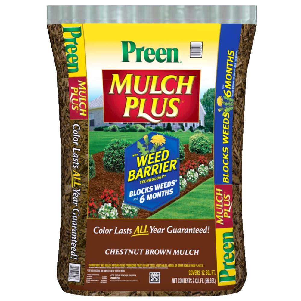 Preen 2cu ft Brown Mulch Plus Weed Control in the Bagged Mulch