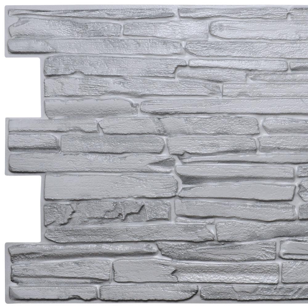 Dundee Deco 40-in x 20-in Embossed Grey PVC Abstract Wall Panel in the ...