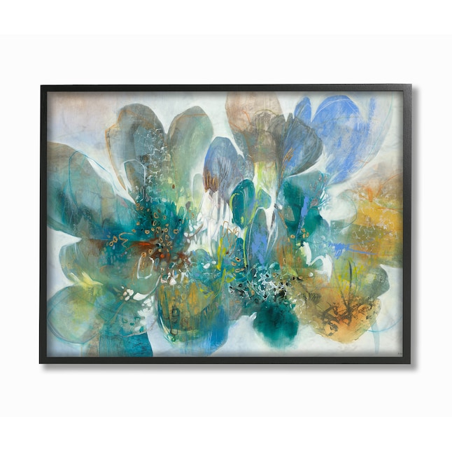 Stupell Industries Blue and Green Bright Painterly Florals K. Nari ...