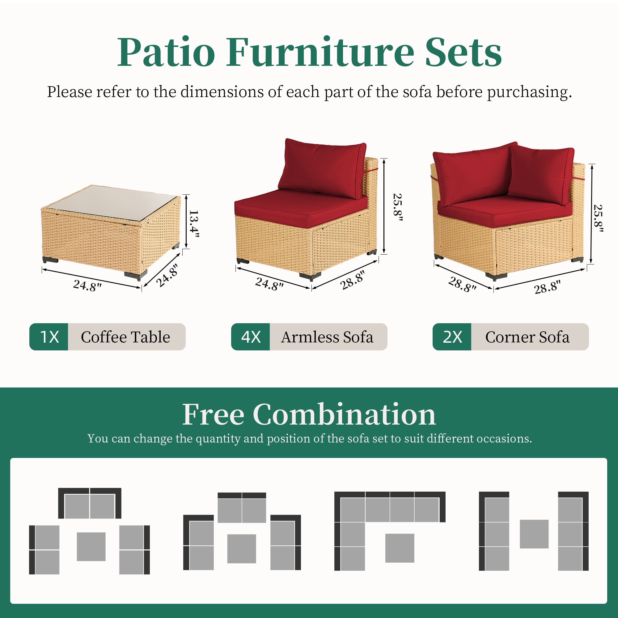UPHA TBBE-ABC-RED Patio-Conversation-Sets - View #3