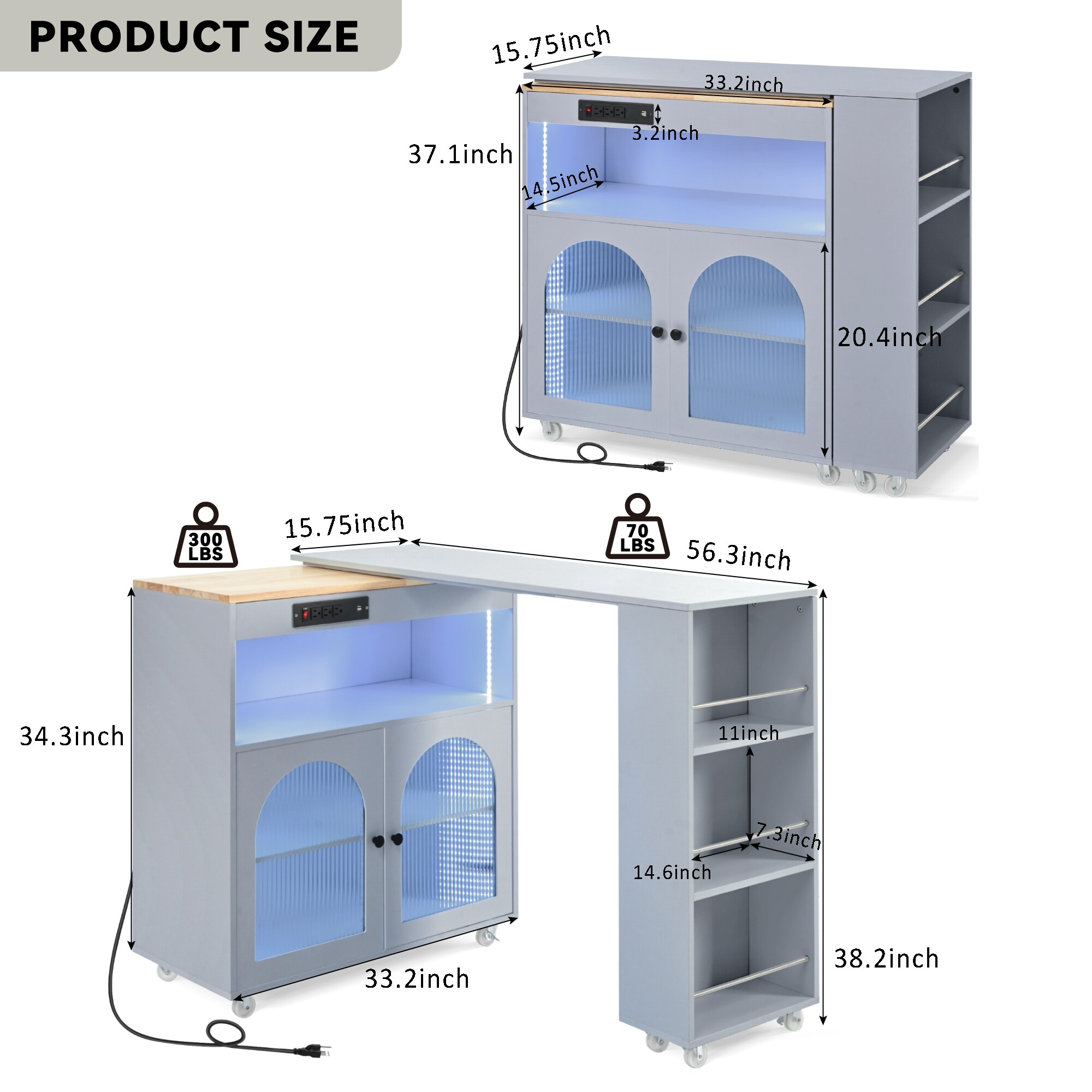 Kahomvis KK-QPO2-AG Kitchen-Furniture - View #4