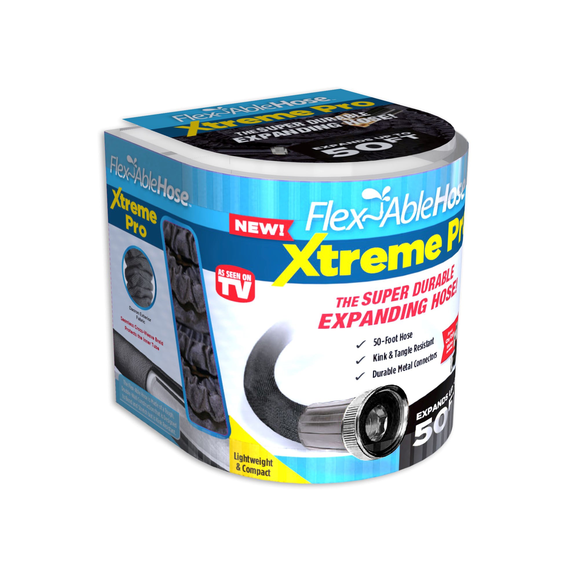 Flex-Able Hose Flex-Able Hose Xtreme Pro 50 ft 1-in x 19.88-ft Heavy-Duty  Kink Free Rubber Black Hose in the Garden Hoses department at