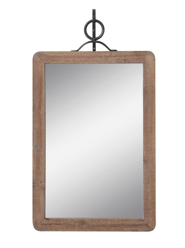 STORIED home DF1141 1-in W x 16-in H Brown Framed Wall Mirror