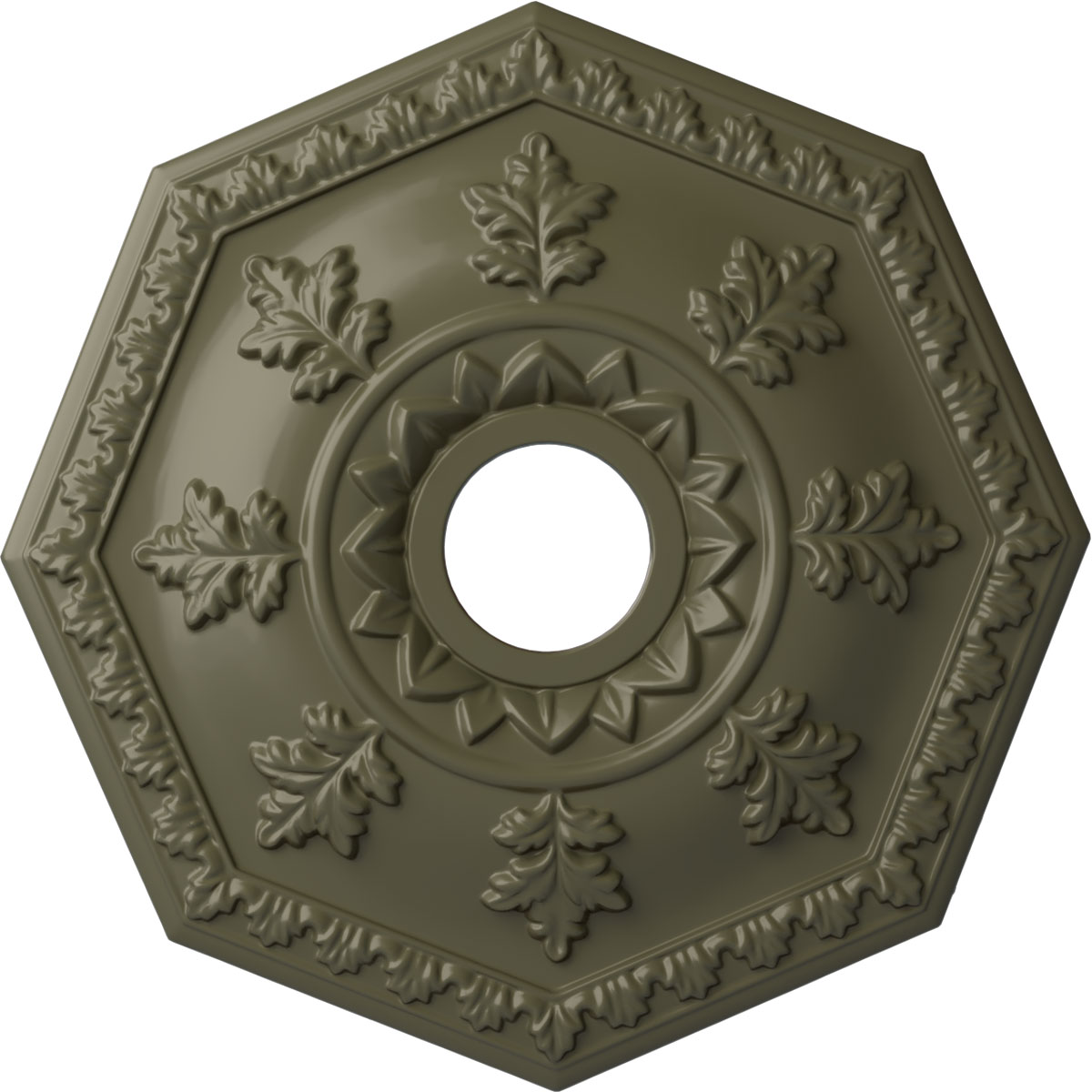 Ekena Millwork CM18NTPTF Nottingham 18-in W x 18-in L Painted Turtle Polyurethane Whole Ceiling Medallion