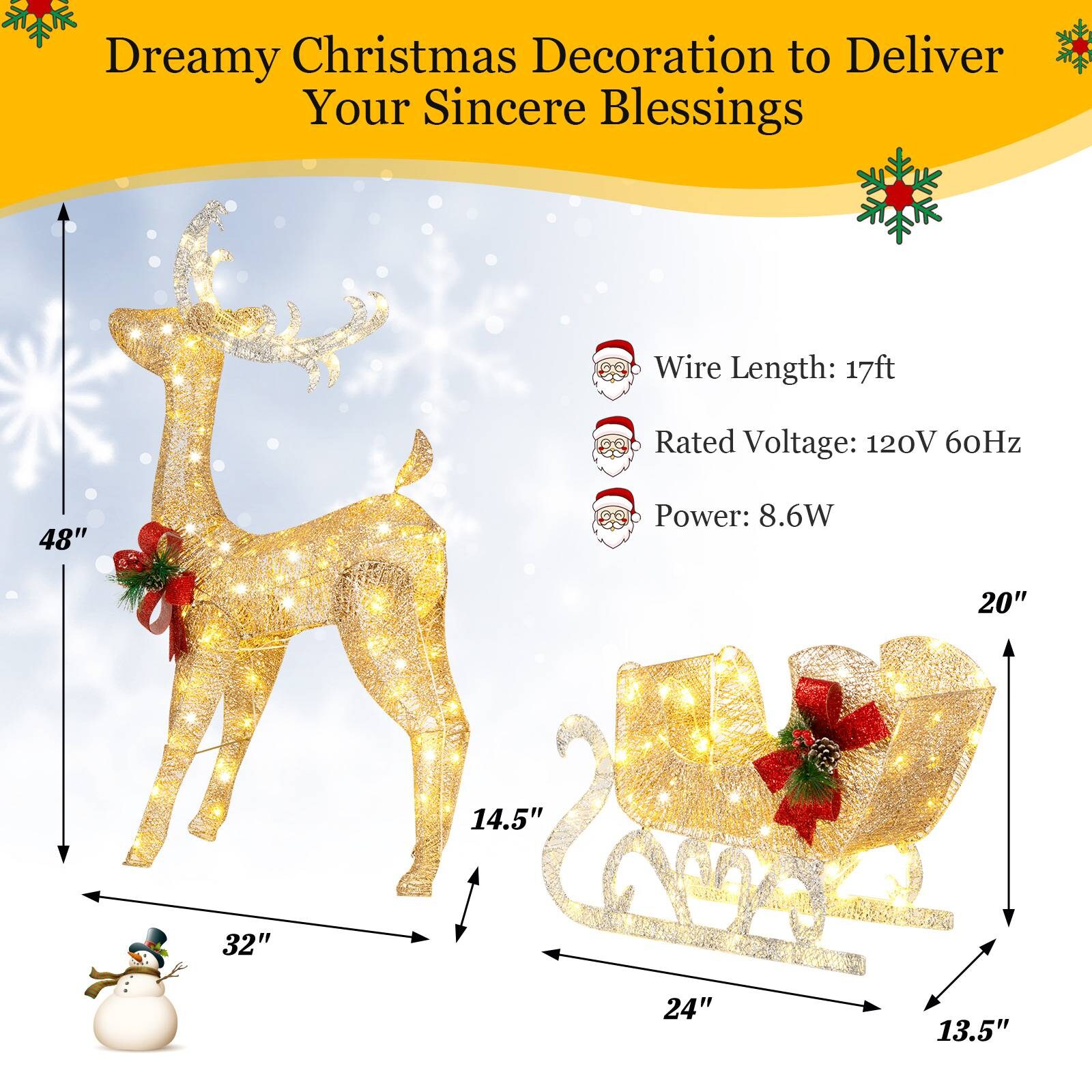WELLFOR HYZ24149US-GD Outdoor-Christmas-Decor - View #2