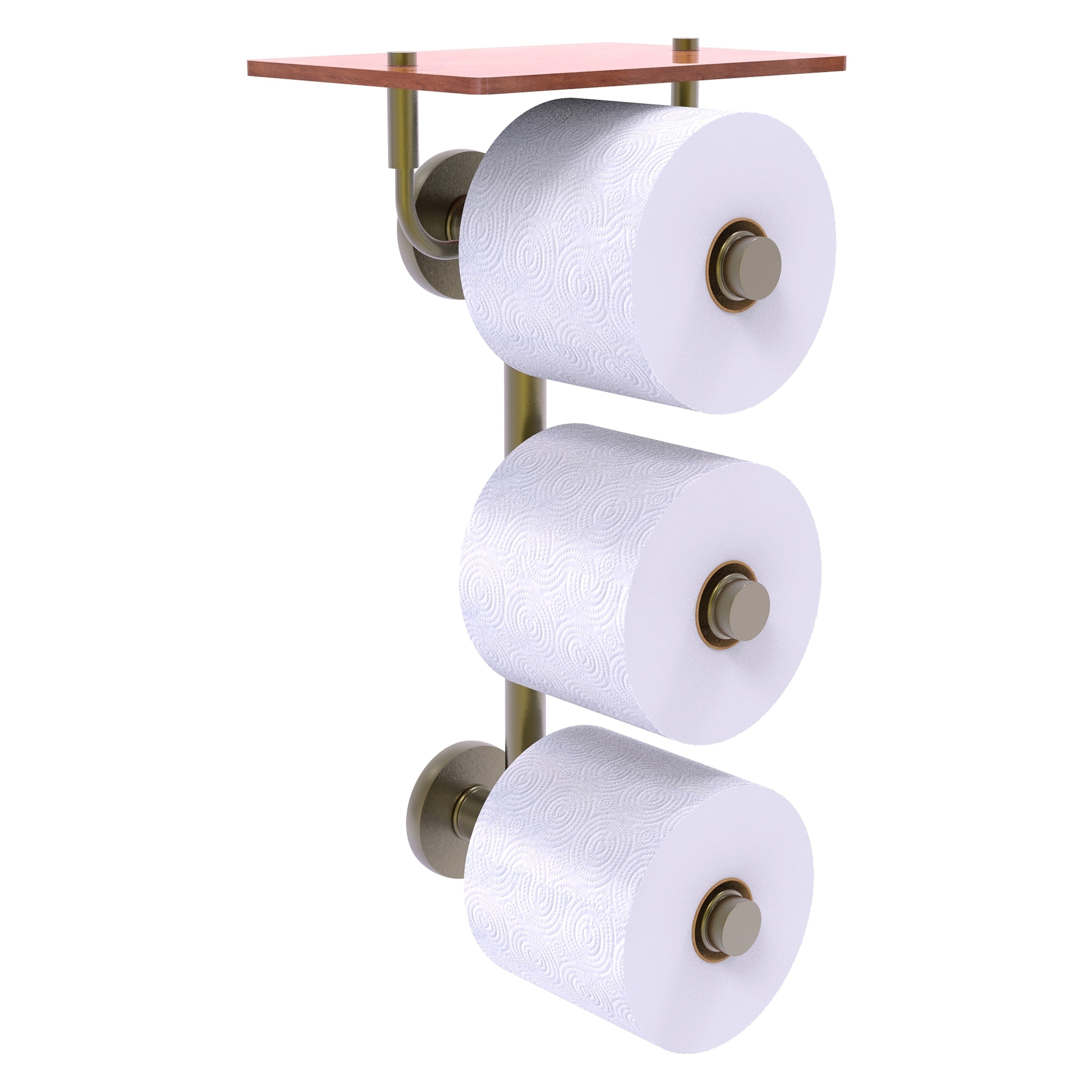 Allied Brass P1000-35-3VS-IW-ABR Prestige Skyline Antique Brass Wall mount Double post Toilet Paper Holder 3 -Rolls