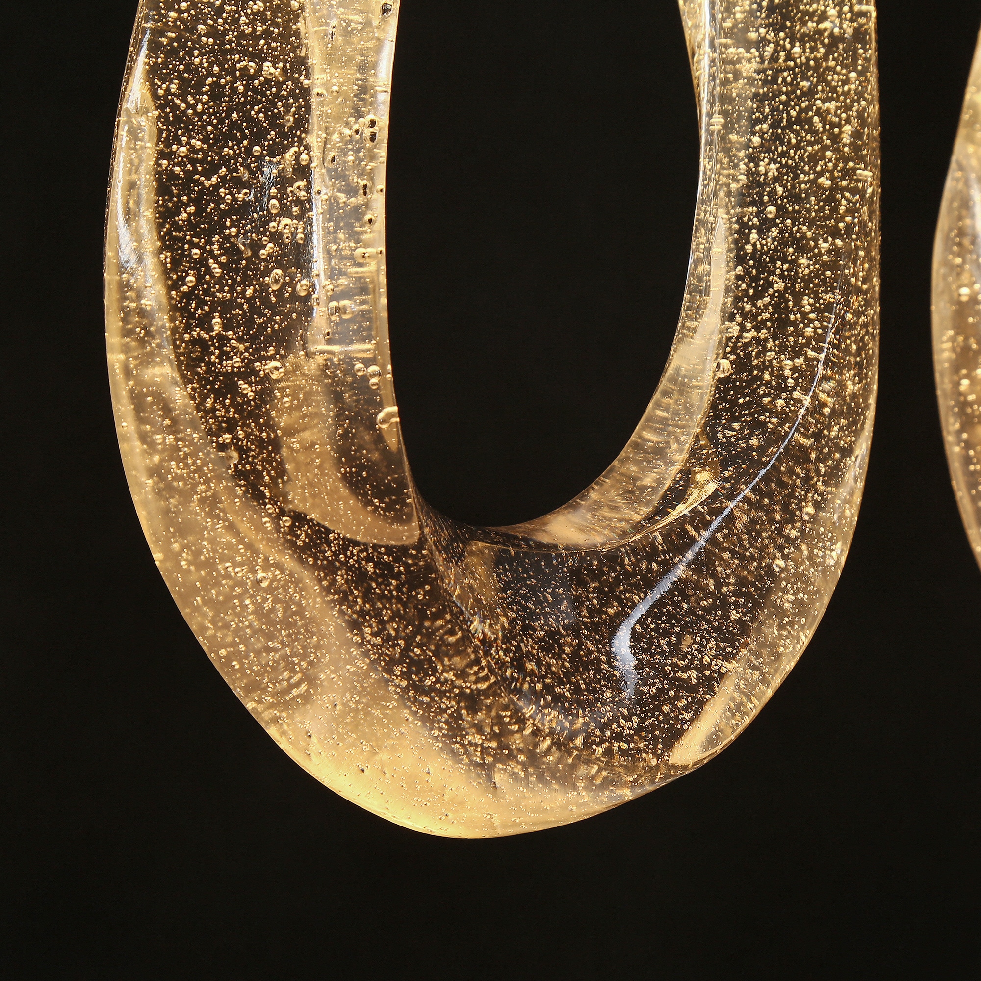 Gold and Clear Resin 5-Light LED Kitchen Island Chandelier