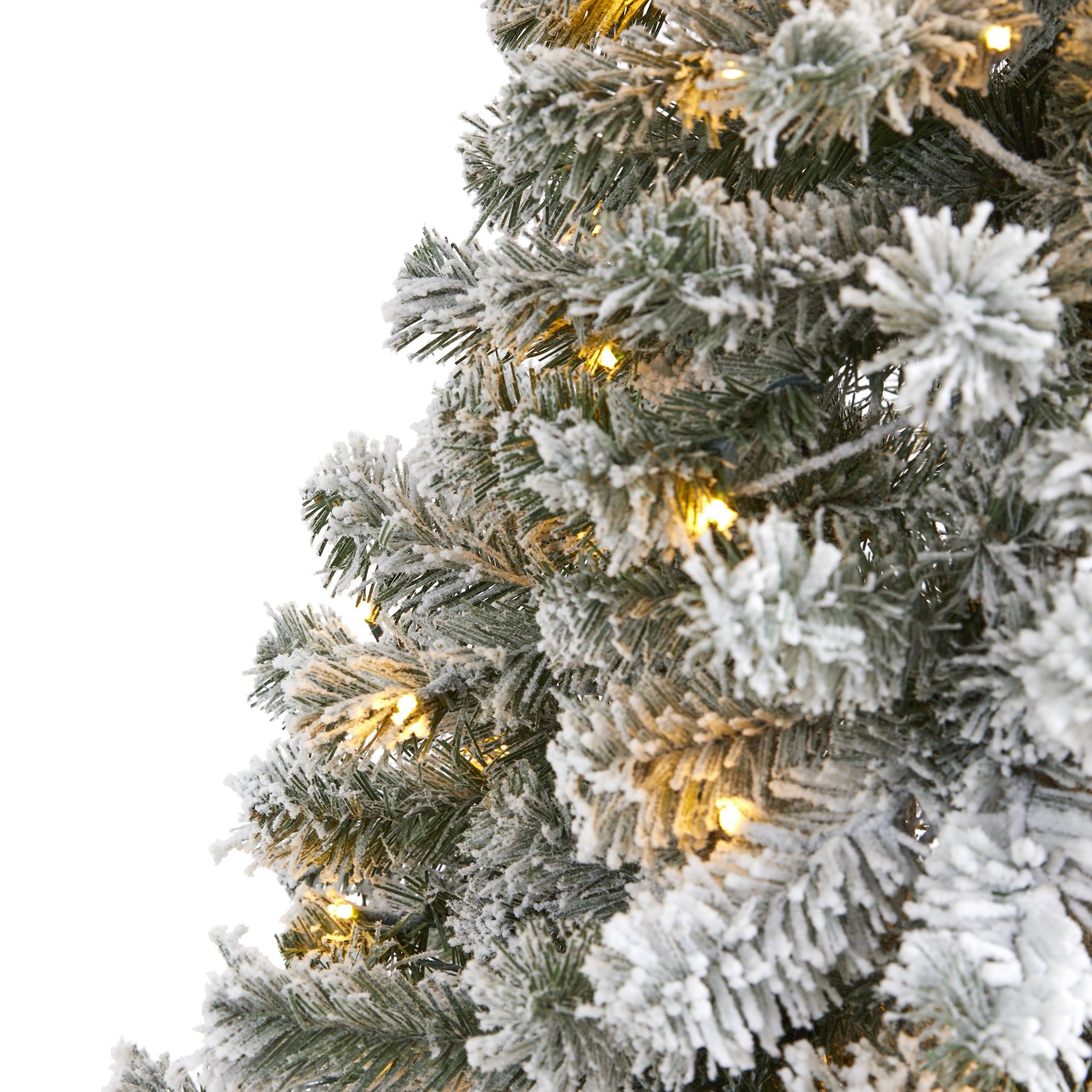 Nearly Natural 6-ft Douglas Fir Pre-lit Flocked Artificial Christmas ...