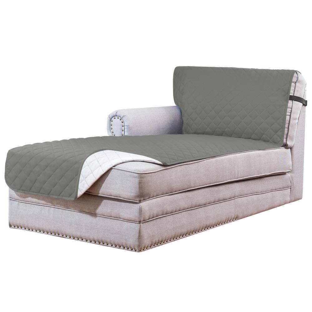 Subrtex SBTCHAISE05 Solid Light Gray Microsuede Sleeper sofa Slipcover 34.5-Inches W x 102-Inches H x 76-Inches D