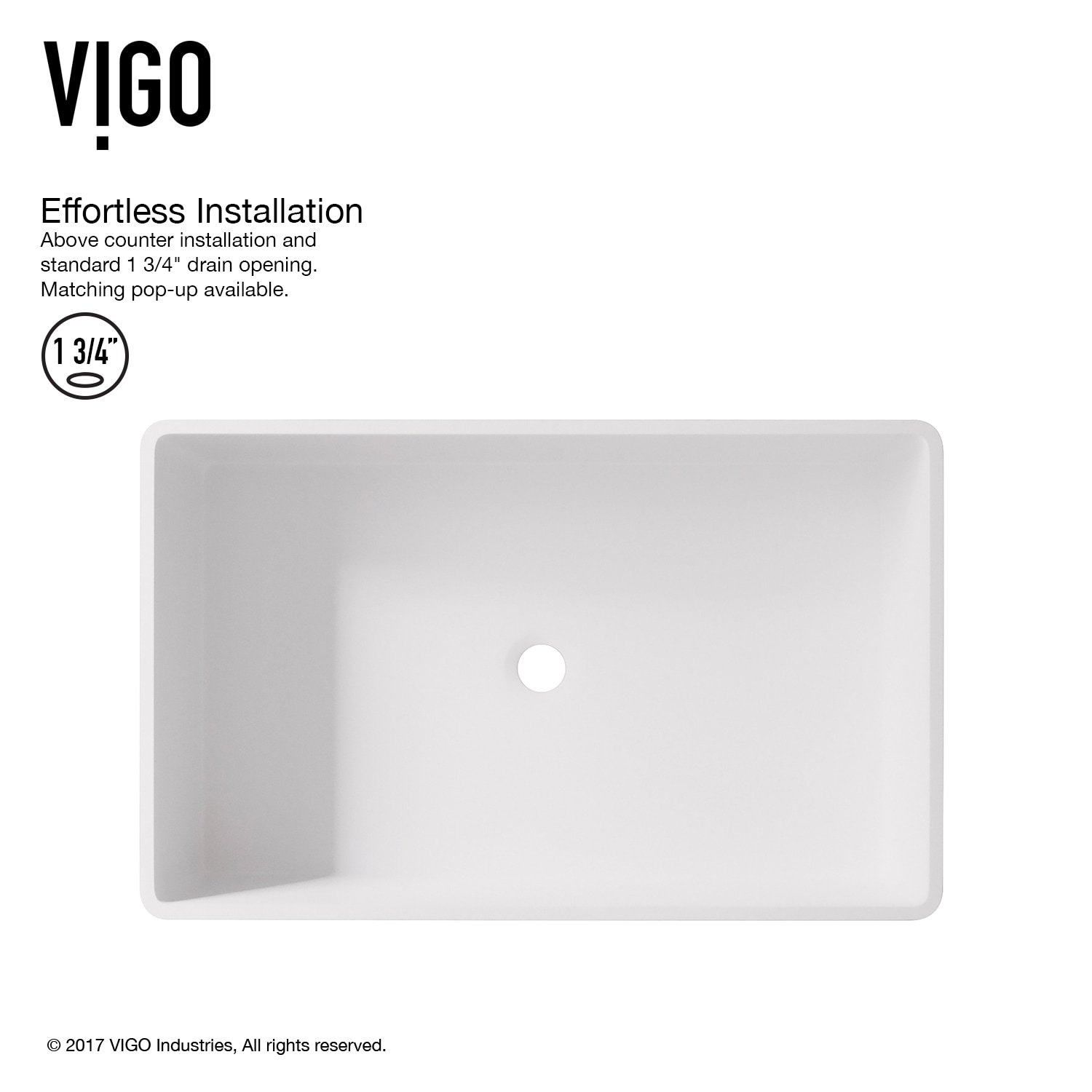 Magnolia 21" Matte White Rectangular Acrylic Vessel Sink